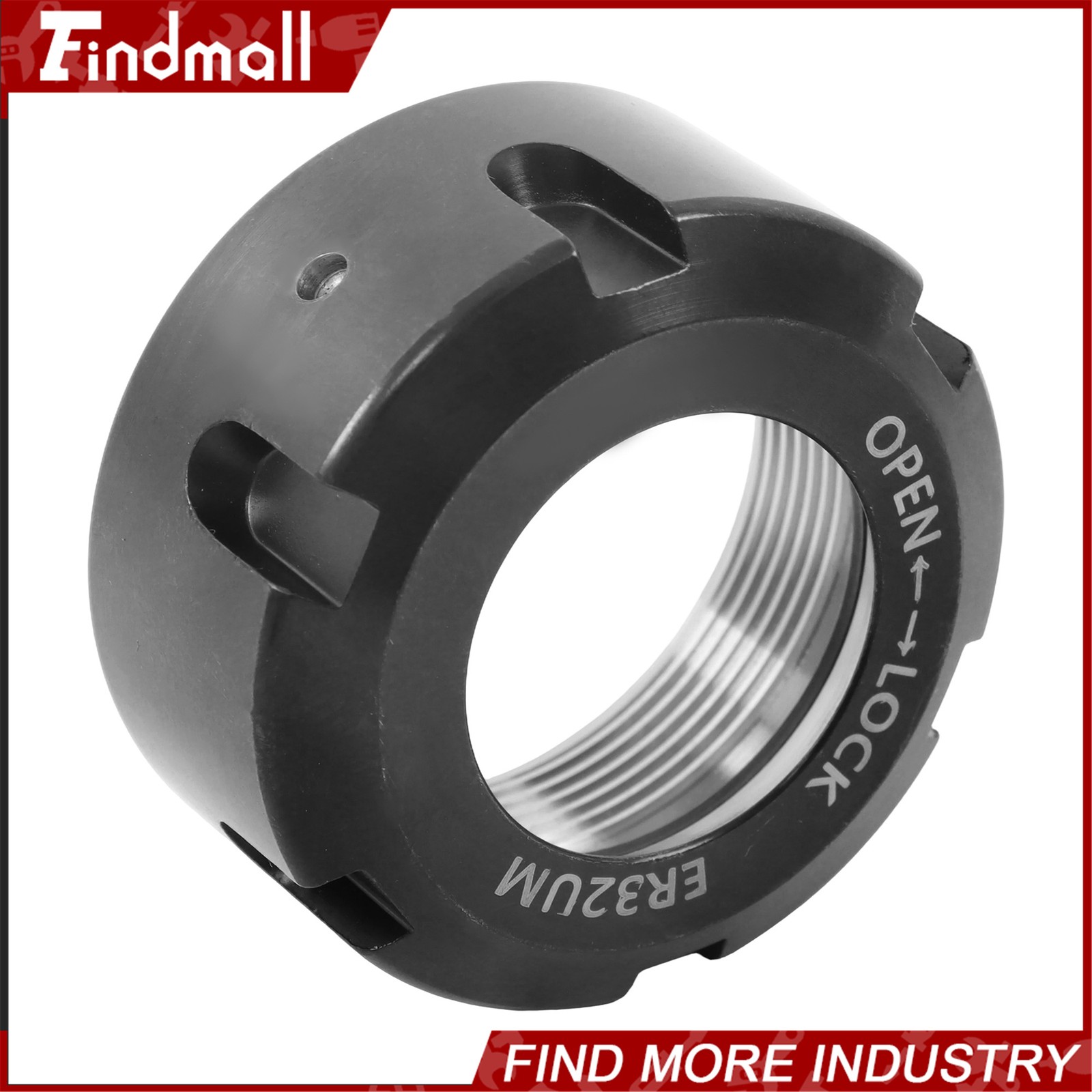 Findmall 2 Pack ER32UM Collet Nuts Ball Bearing Design for CNC Mill and Lathe