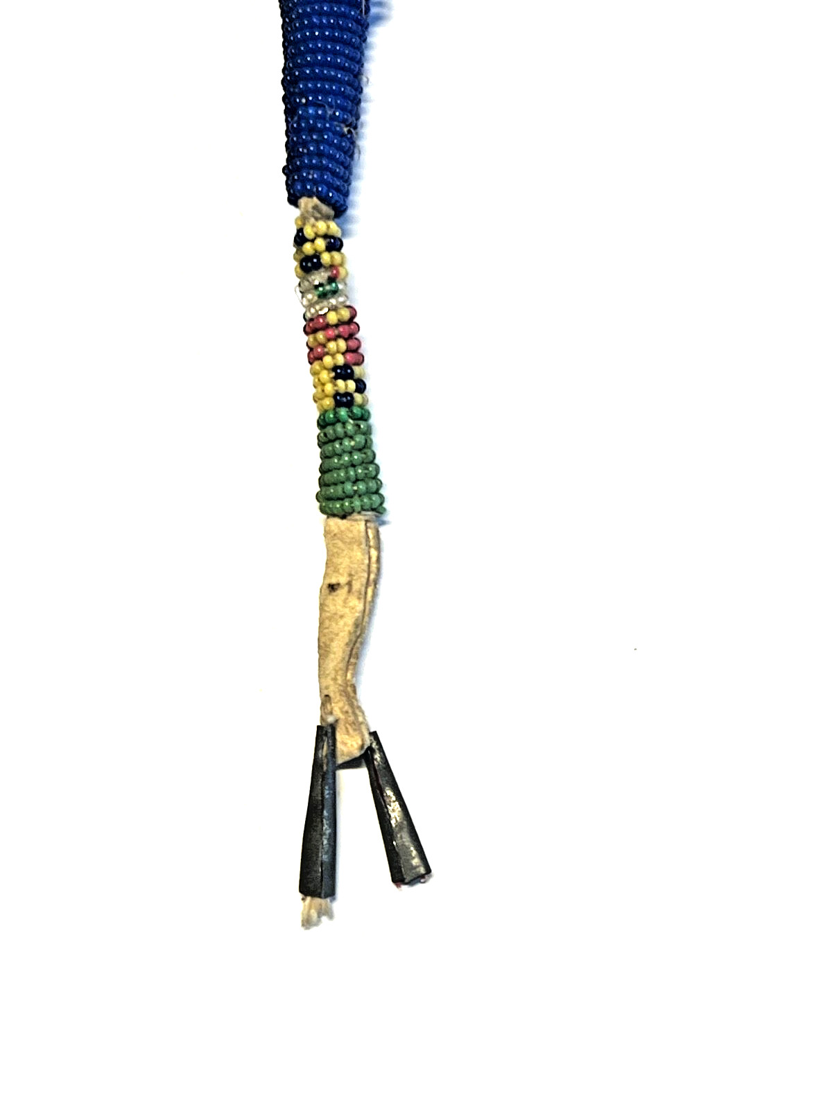 Antique Native American Indian Beaded Awl Case; Tinkle Cones; 1890's