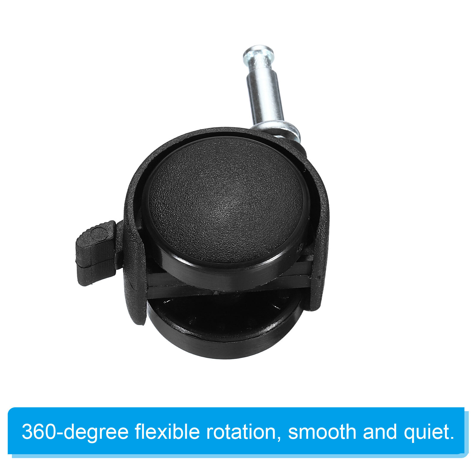 6pcs 1" Swivel Stem Casters Nylon 360 Degree Insert Stem Wheel with Brake