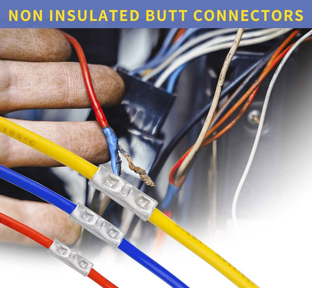660PCS Non Insulated Butt Splice Uninsulated Crimp Wire Connectors Terminals Kit