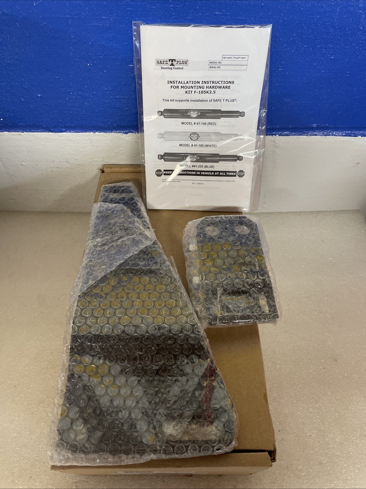 Safe-T-Plus F105K2.5 Steering Control Stabilizer Mounting Bracket Kit New