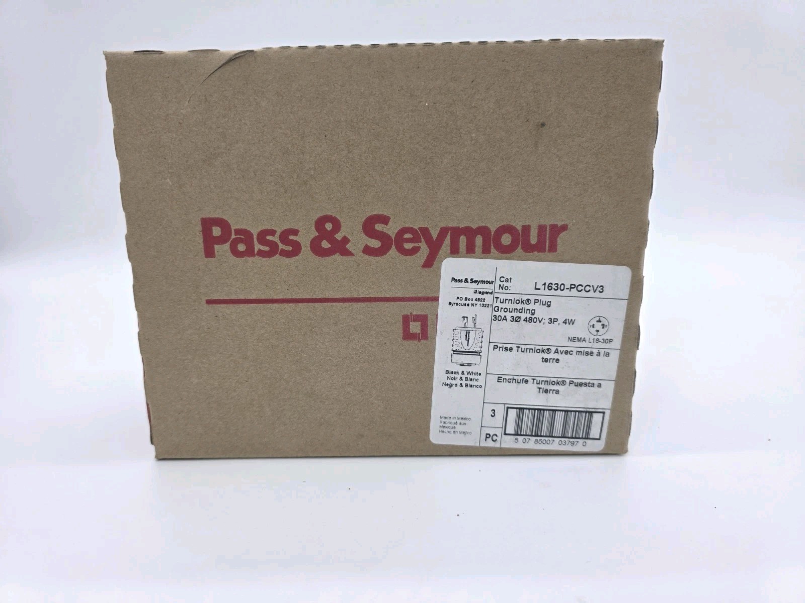 3 Pack LEGRAND NEMA L16-30P/ L1630-PCCV3 TURNLOK PLUGS 30A 3PH 480V 3P 4-WIRE