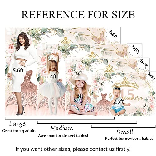 Quinceanera Birthday Backdrop for Sweet Girl Mis 7x5ft (82x60 inch) Pink