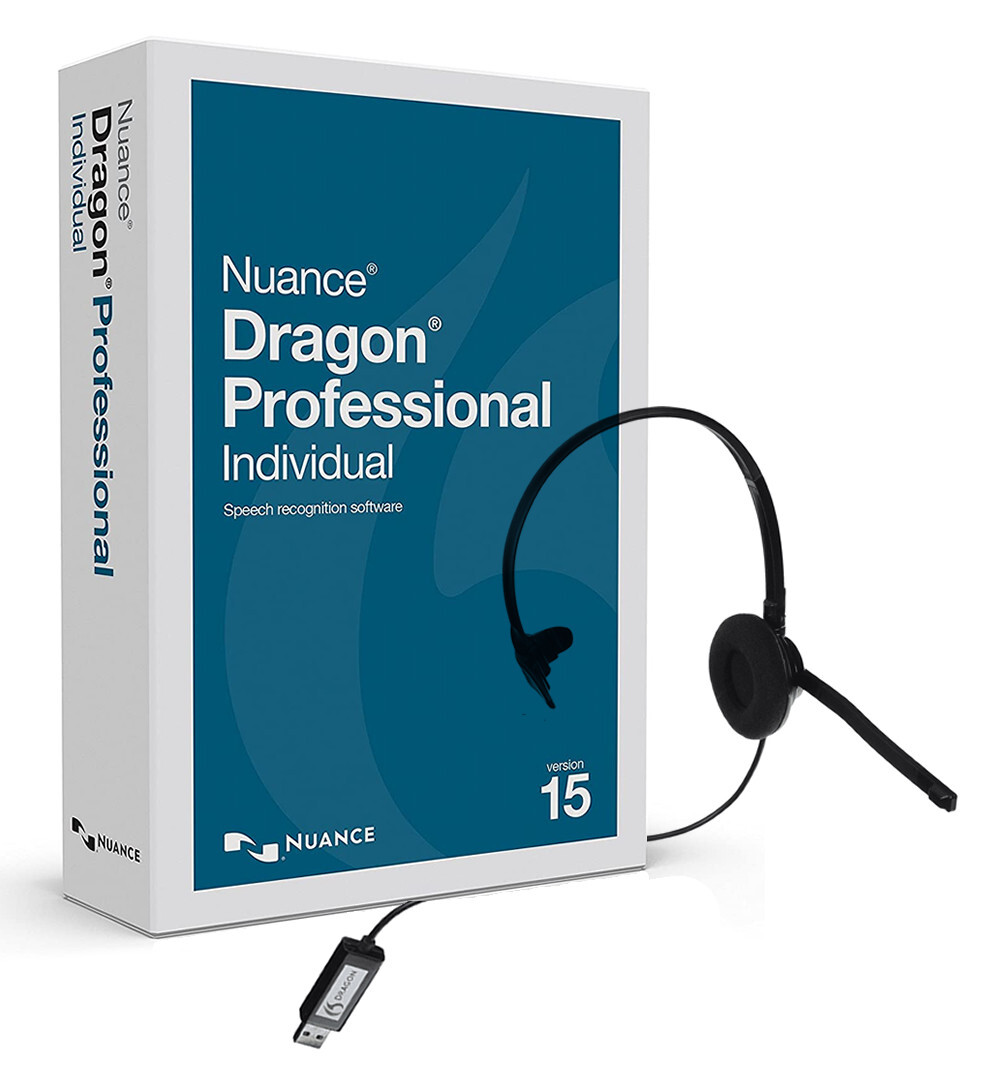 Nuance Dragon Professional Individual 15 - Retail Box w/ Headset, K809A-G00-15.0