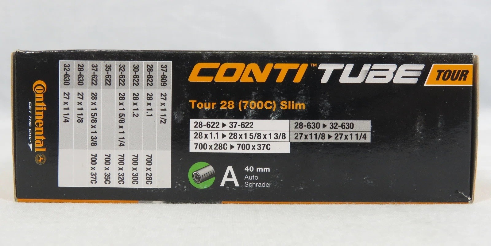 Lot 2 Continental Bicycle Conti Inner Tubes Tour 28 Slim 700C 40mm Schrader NEW