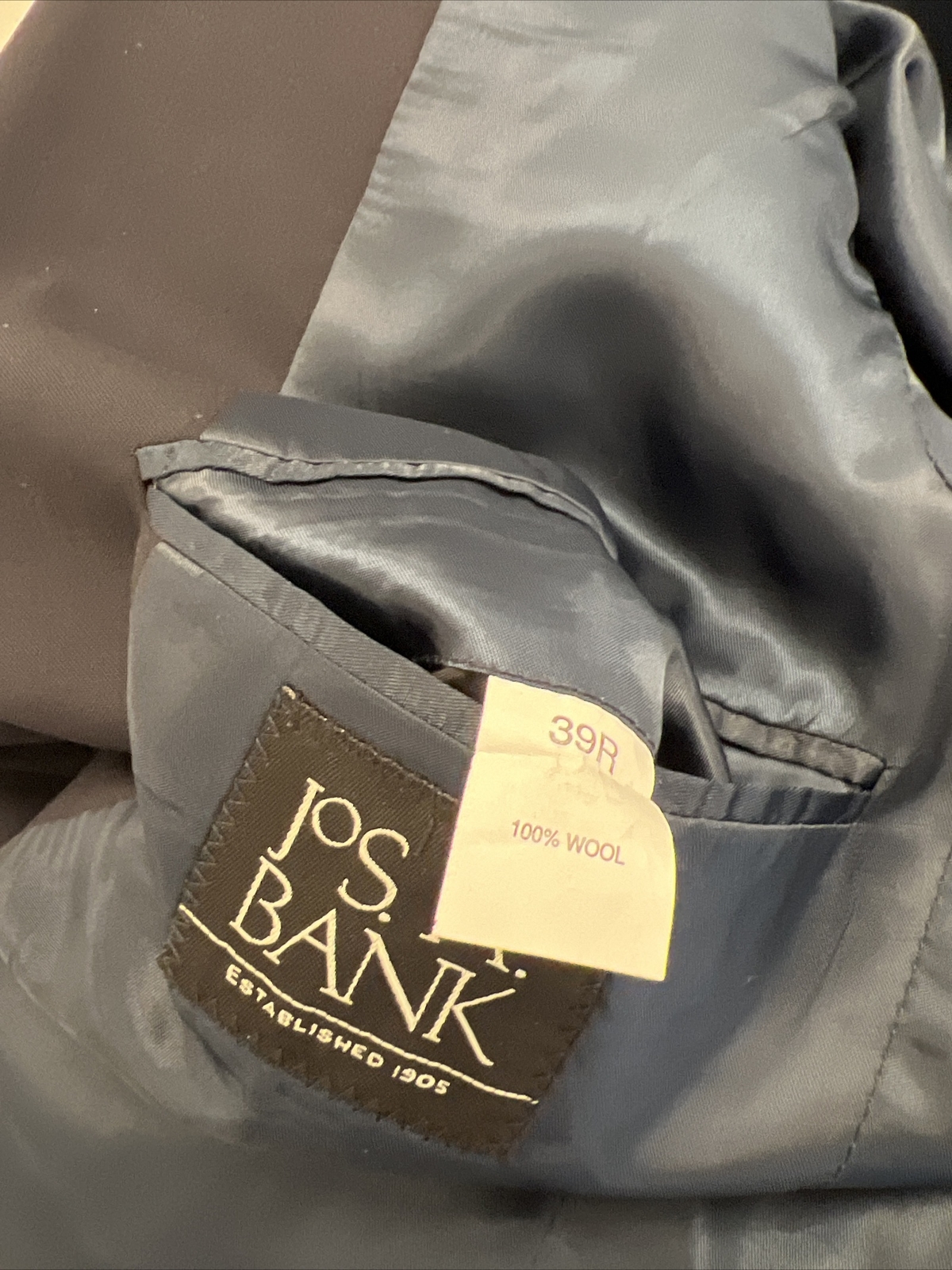 Jos A. Bank Men's Navy Blue Solid Wool Blazer 39R $595