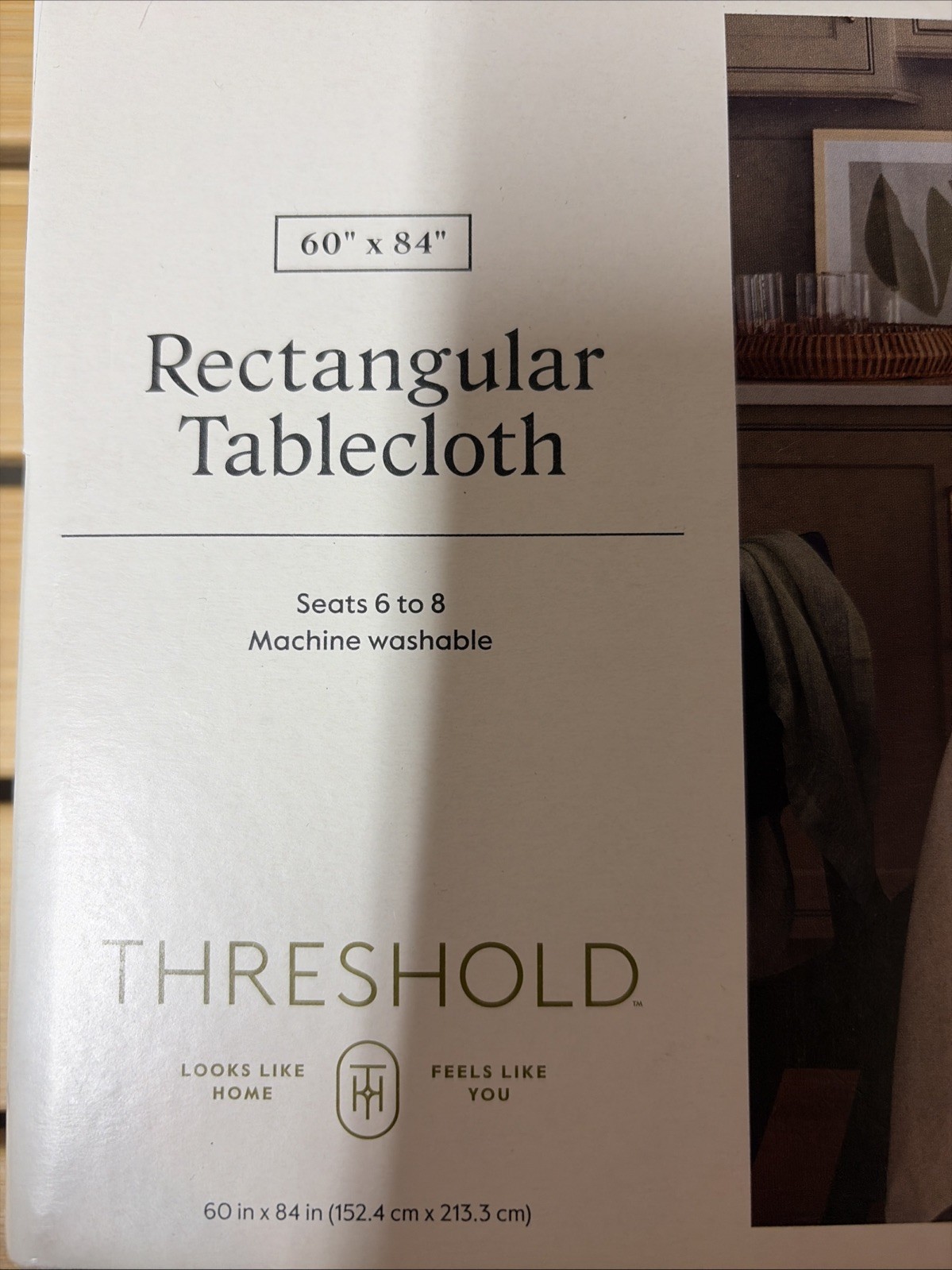 Tablecloth-Beige/Off White Rectangular 60” x 84” 80% Cotton20% Linen With Runner