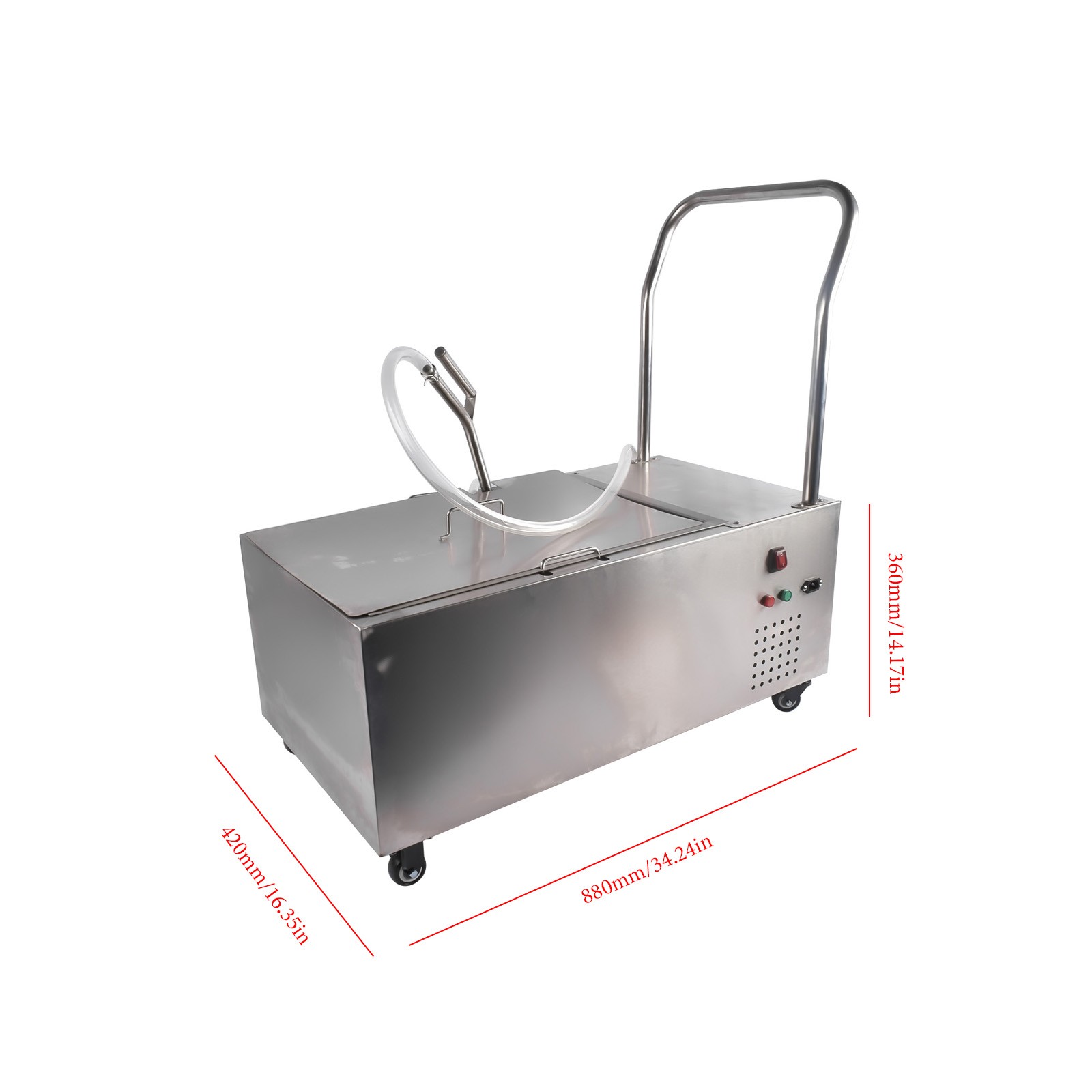 Commercial 55L Fryer Oil Filter - Mobile 304 Stainless Steel w/ Wheels & Pump