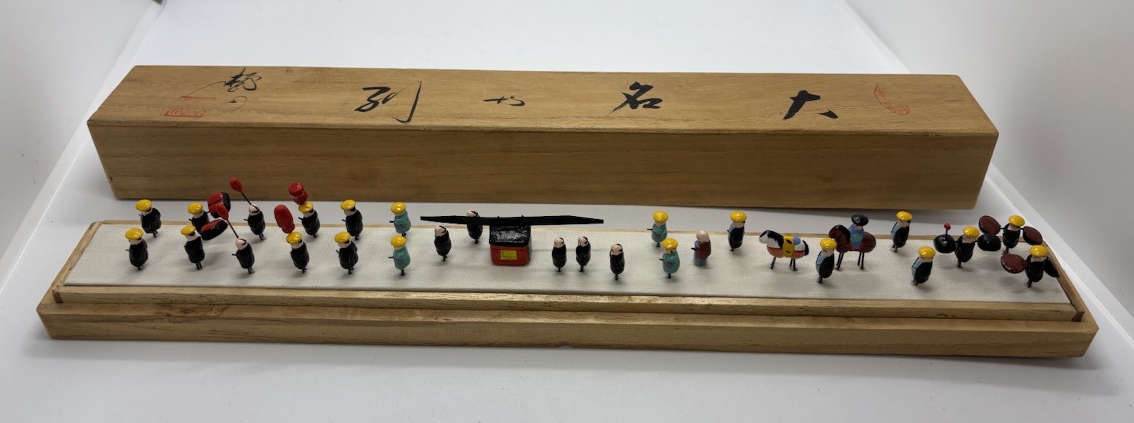 Vintage Japanese Miniature Art Tiny Dolls Daimyo Gyoretsu Procession