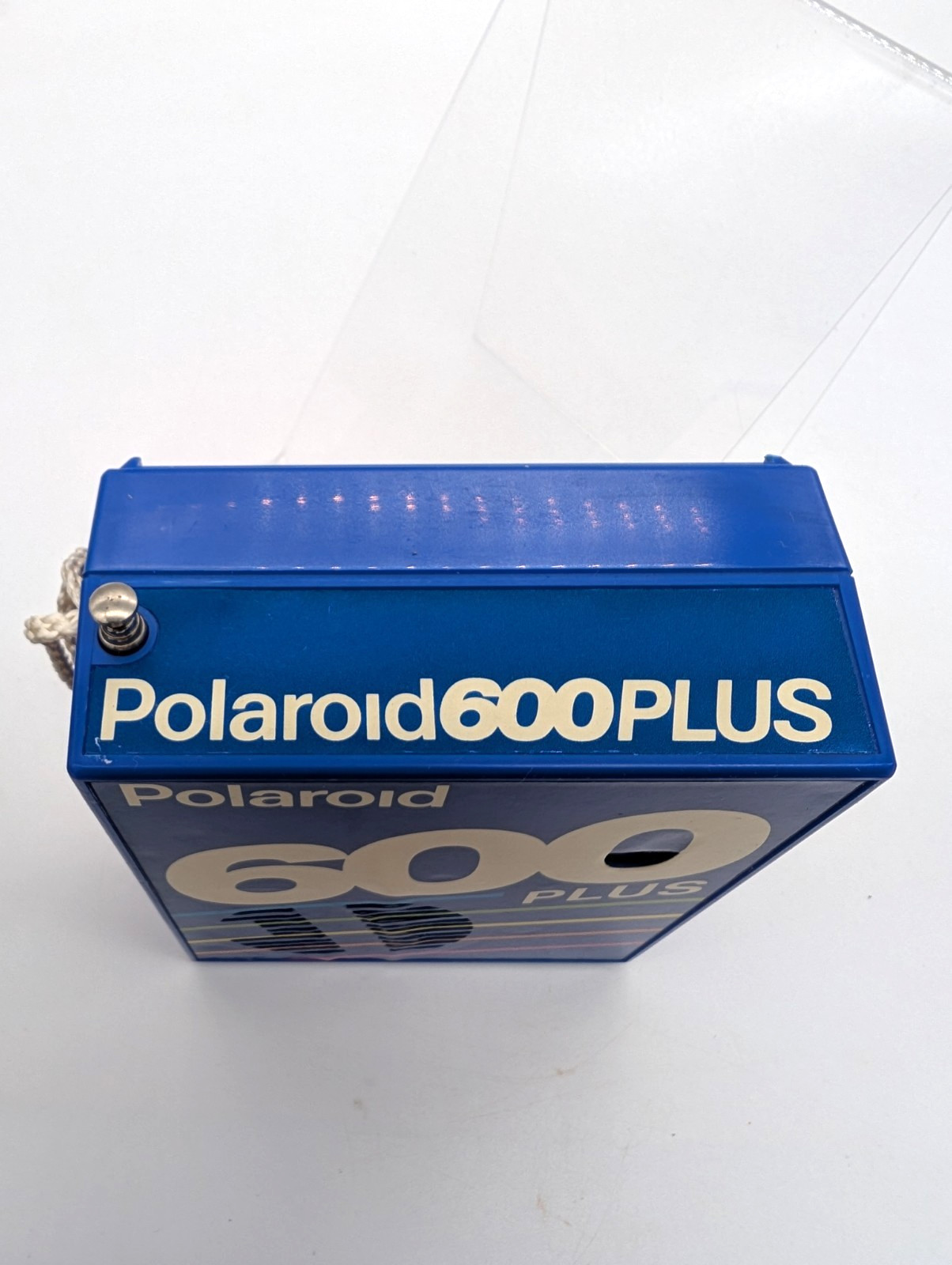 Vintage Polaroid 600 Plus Blue AM FM Promotional Radio With Box Tested - WORKS