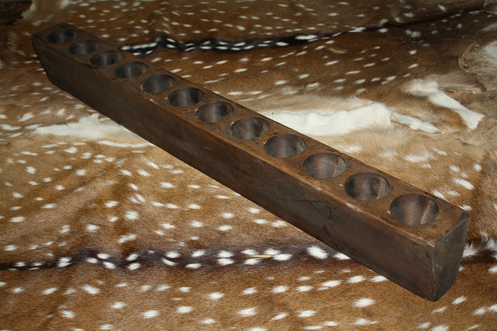 12 Hole Wooden Sugar Mold Wood Candle Holder Primitive Rustic Home Decor