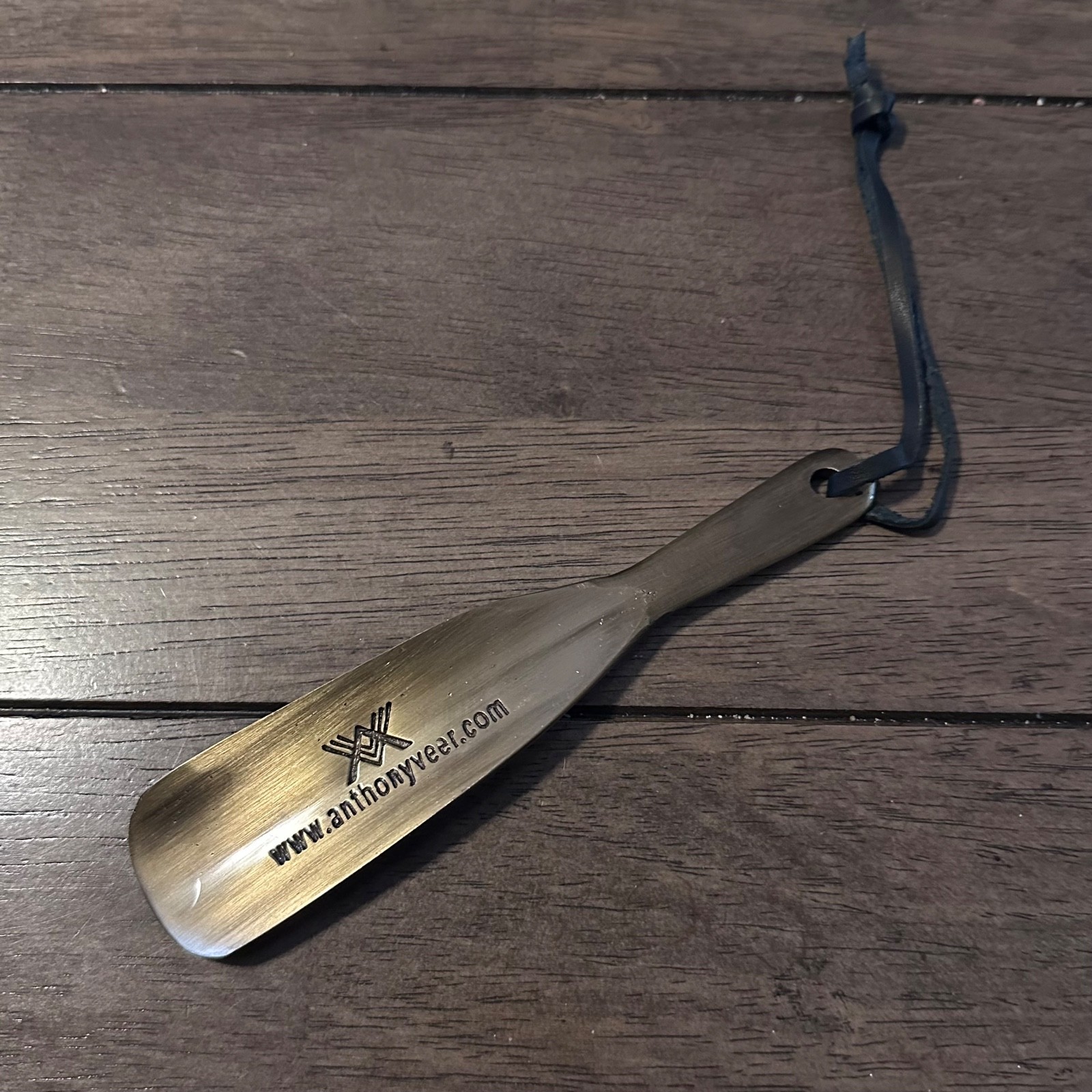 NEW IN BAG Anthony Veer Gold Tone Brass Metal Shoe Horn 6.5"