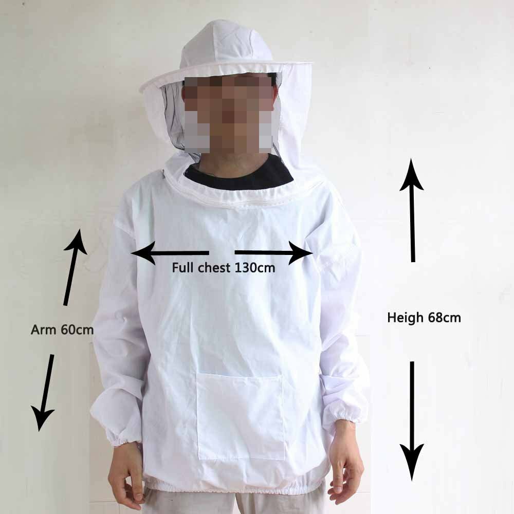 Protective Beekeeping Jacket Veil Suit + 1 Pair Beekeeping Long Sleeve Gloves US