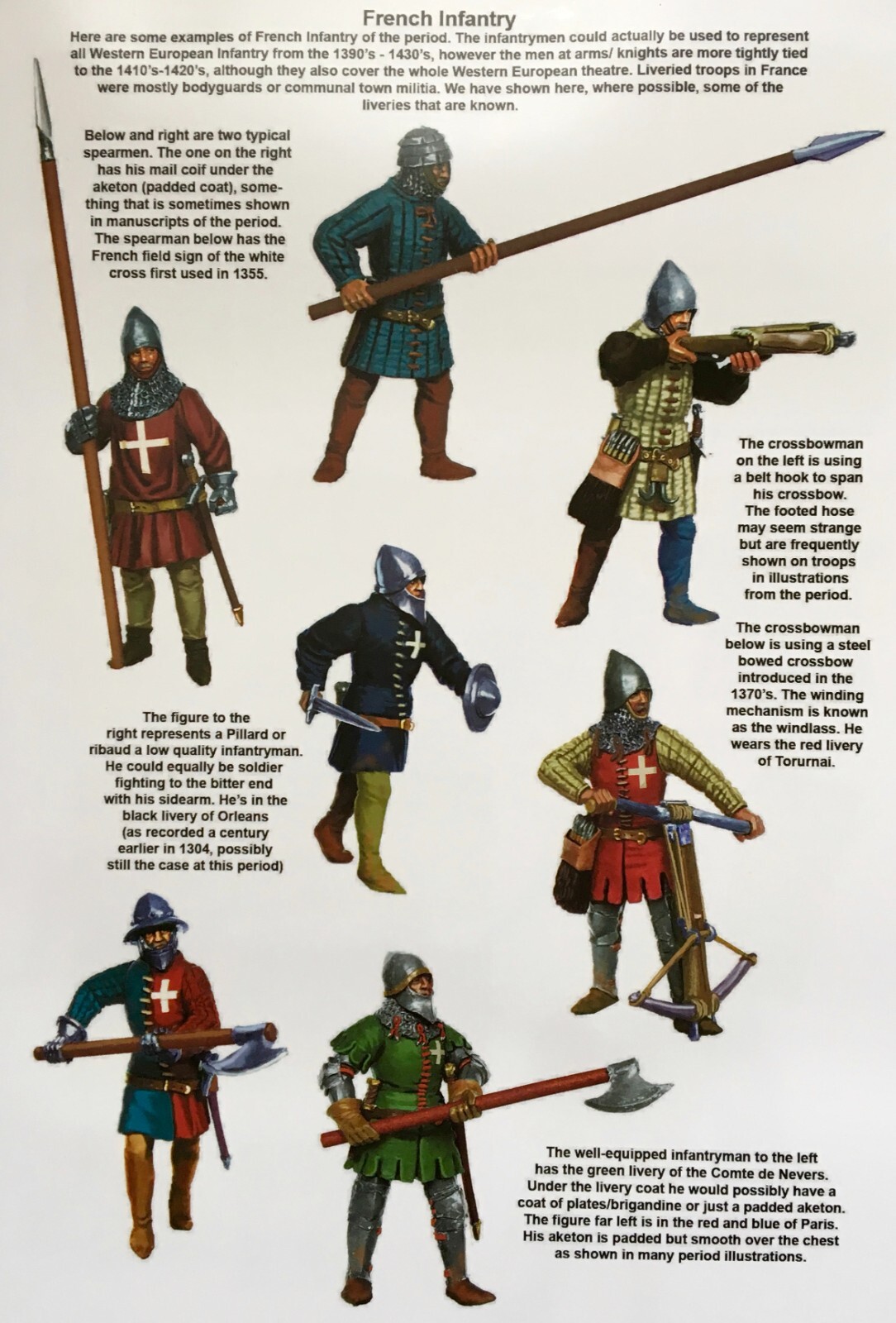 Perry Agincourt French Army 1415 - 1429 Infantry • 1 Sprue • 12 Minis