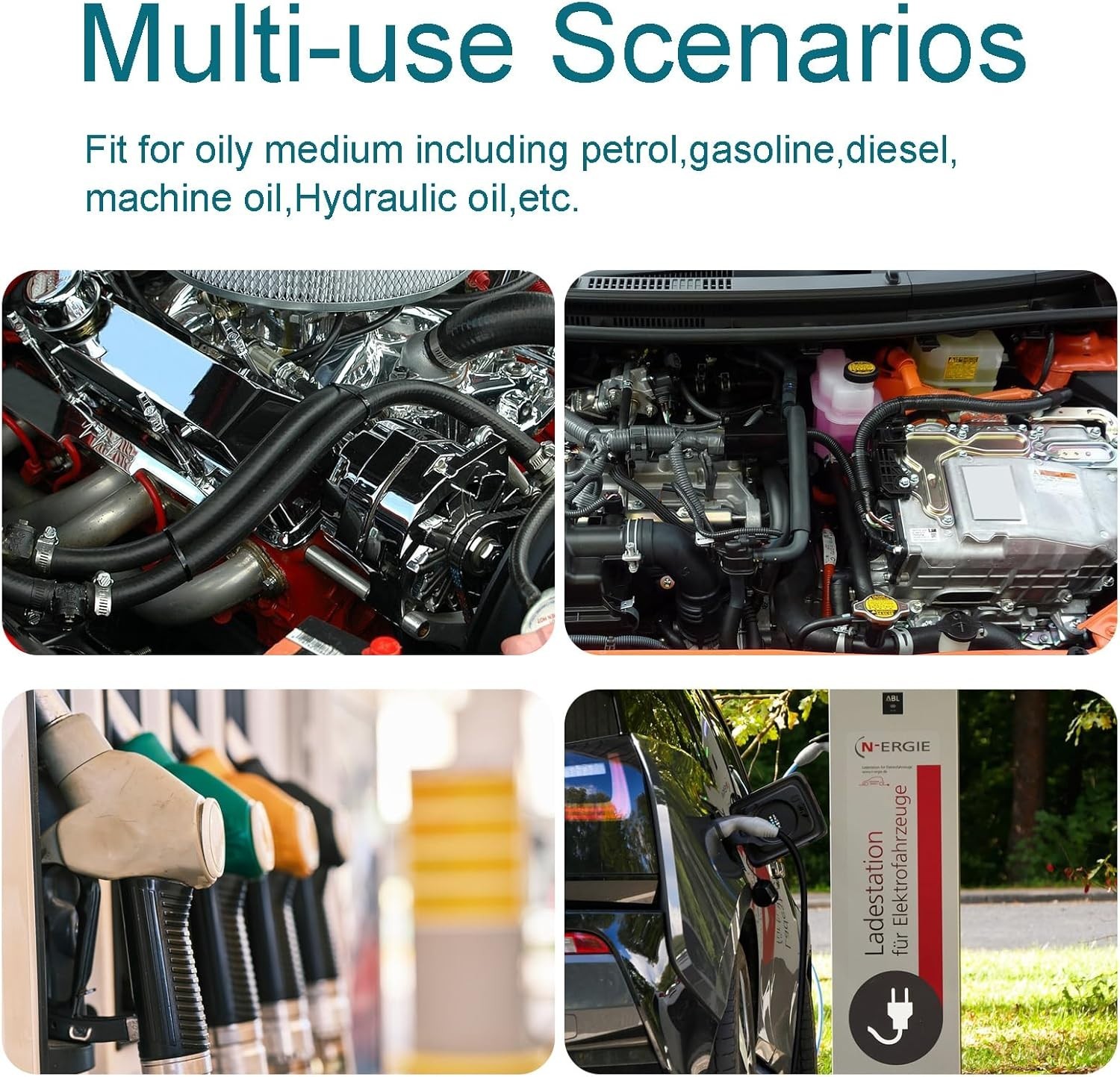 10 Feet NBR Fuel Line Hose Black Nylon Steel Oil Gas Fuel Line Hose 3/8 Inch