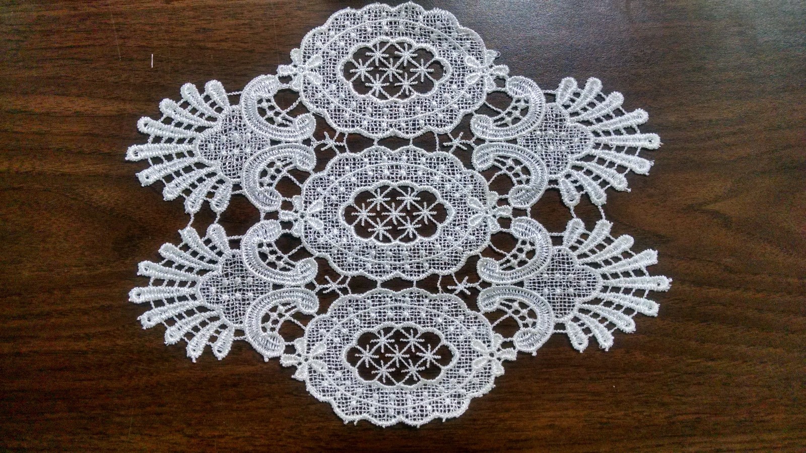 Doily Boutique Table Runner or Doily with Gold Victorian Lace Handmade
