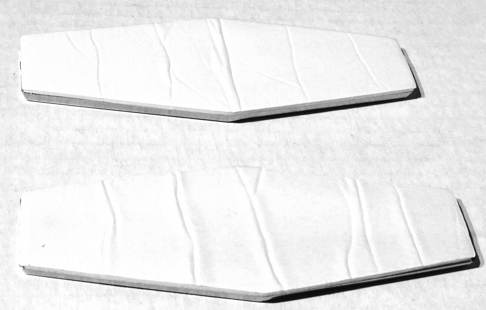 Red Hexagon Reflectors 1-3/4" x 5-1/2 Acrylic Lens Chrome Trim Stick-On GG#80864