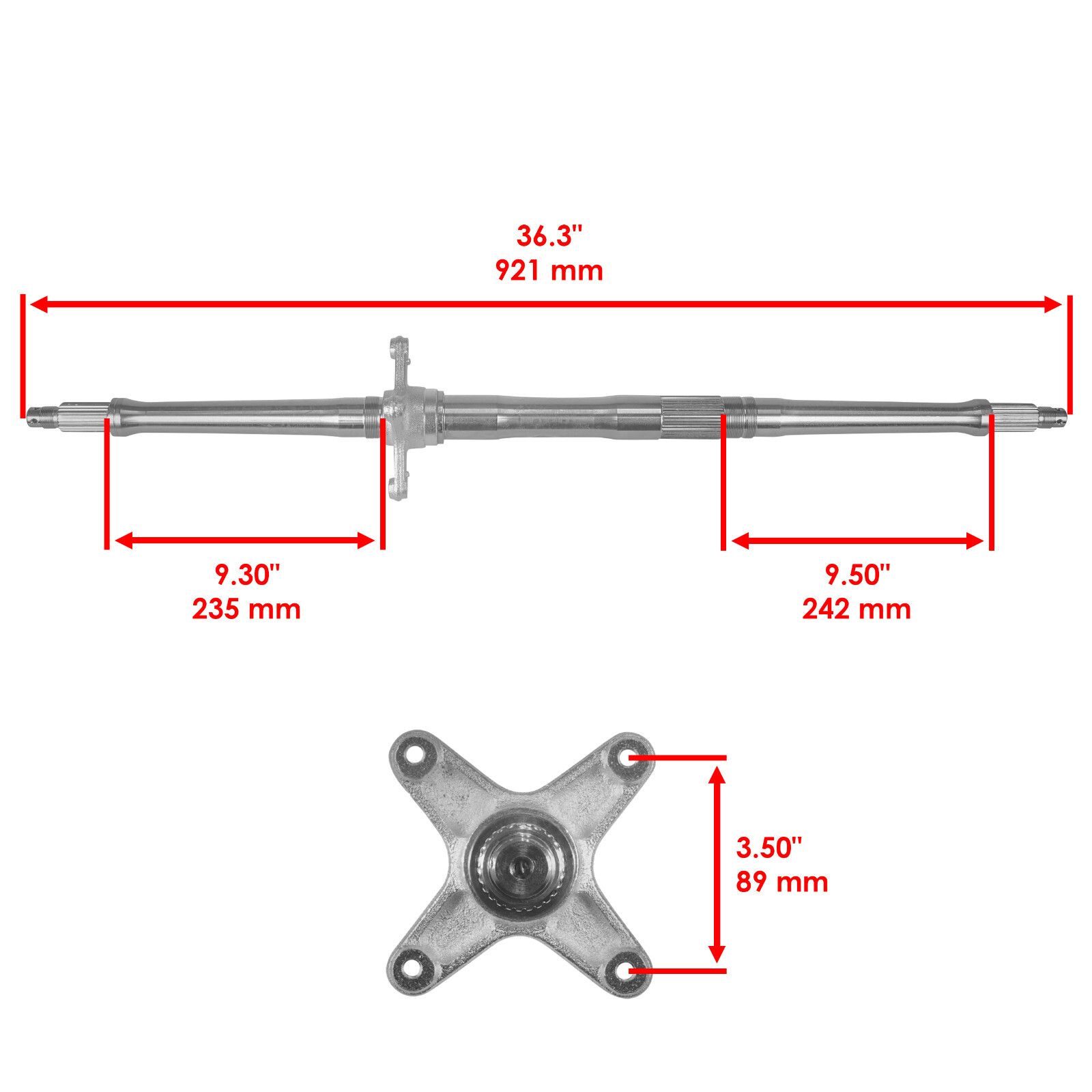Rear Axle Shaft And Bearing Carrier Hub for Kawasaki KFX400 KSF400A 2004-2006