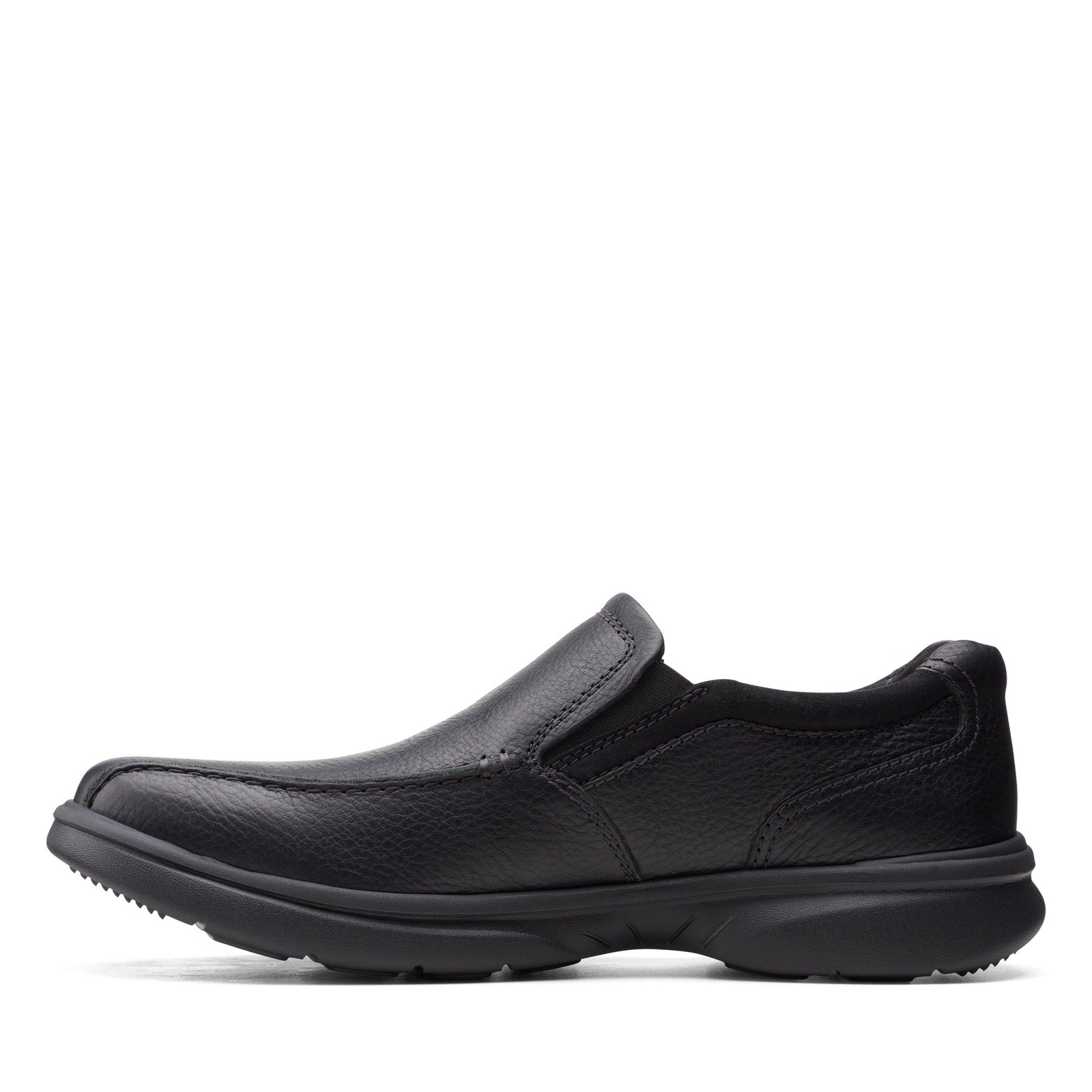 Clarks Mens Bradley Step Black Leather Casual Shoes