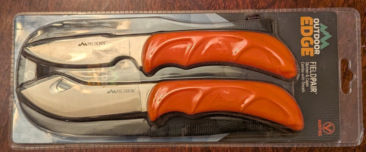 NEW Outdoor Edge Wild-Pair Gut-Hook Skinner & Caping Knife w/ Nylon Sheath WR-1C