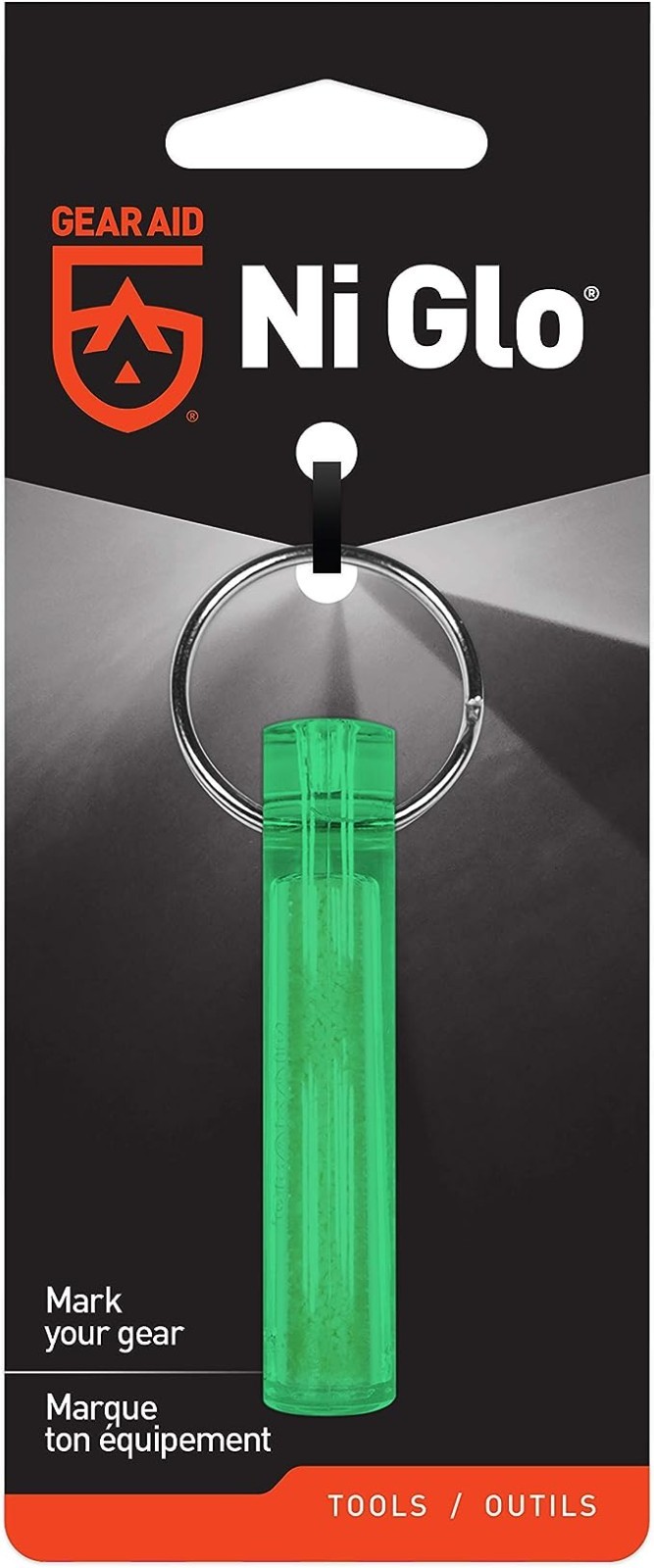 Gear Aid Ni Glo Glow-in-the-Dark Gear Marker Keychain Solar Light Source Camping
