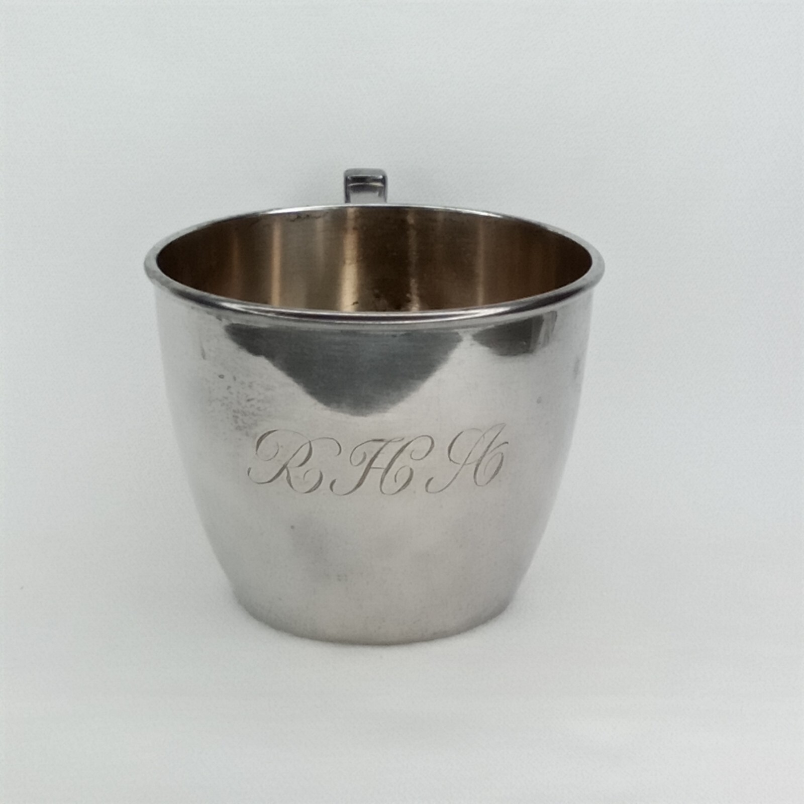 Antique 1890s Oneida Silver-Plated Mug Engraved R H A Made In USA