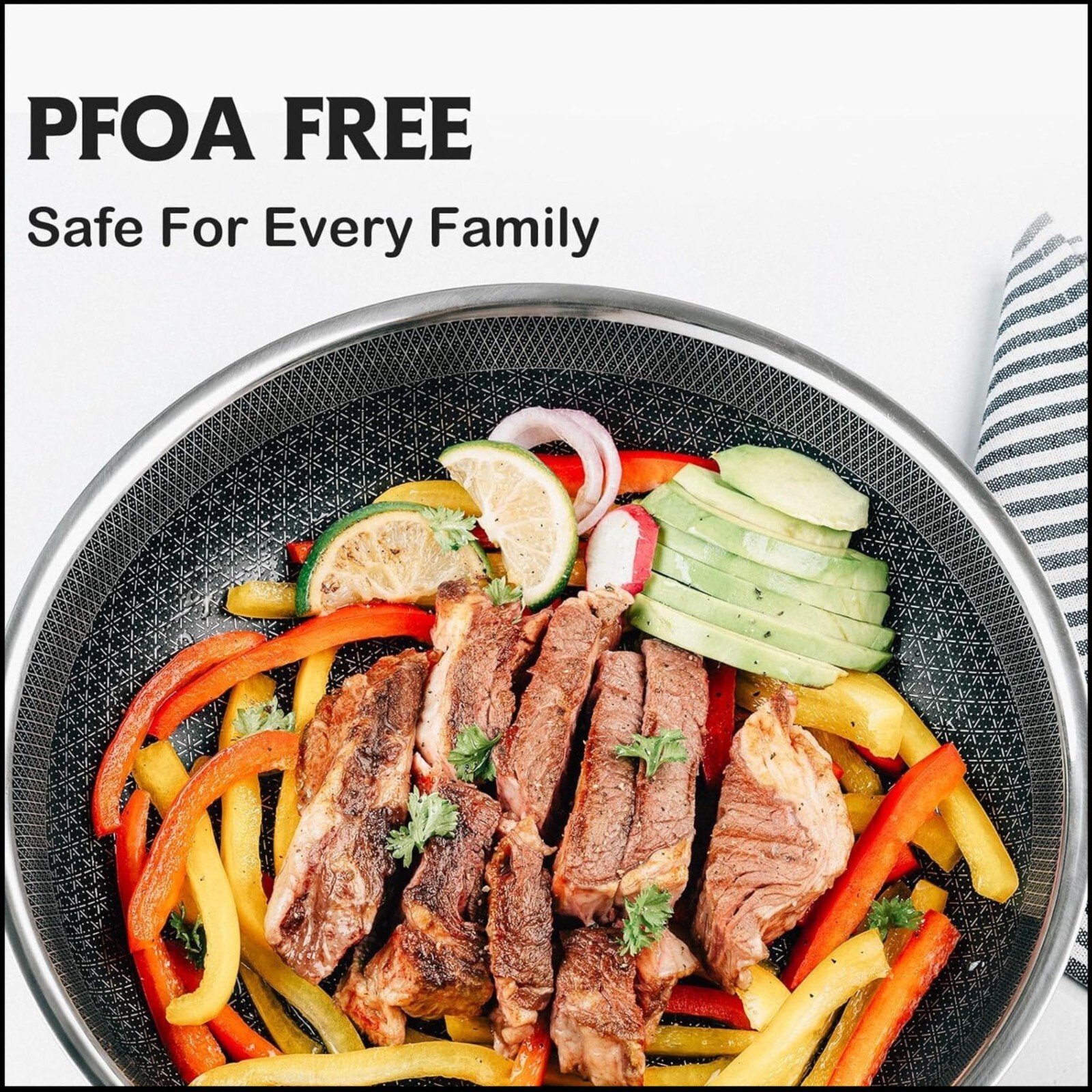 Snowclad Frying Pan Hybrid Non Stick Stainless Steel Skillet Induction Oven, 10"