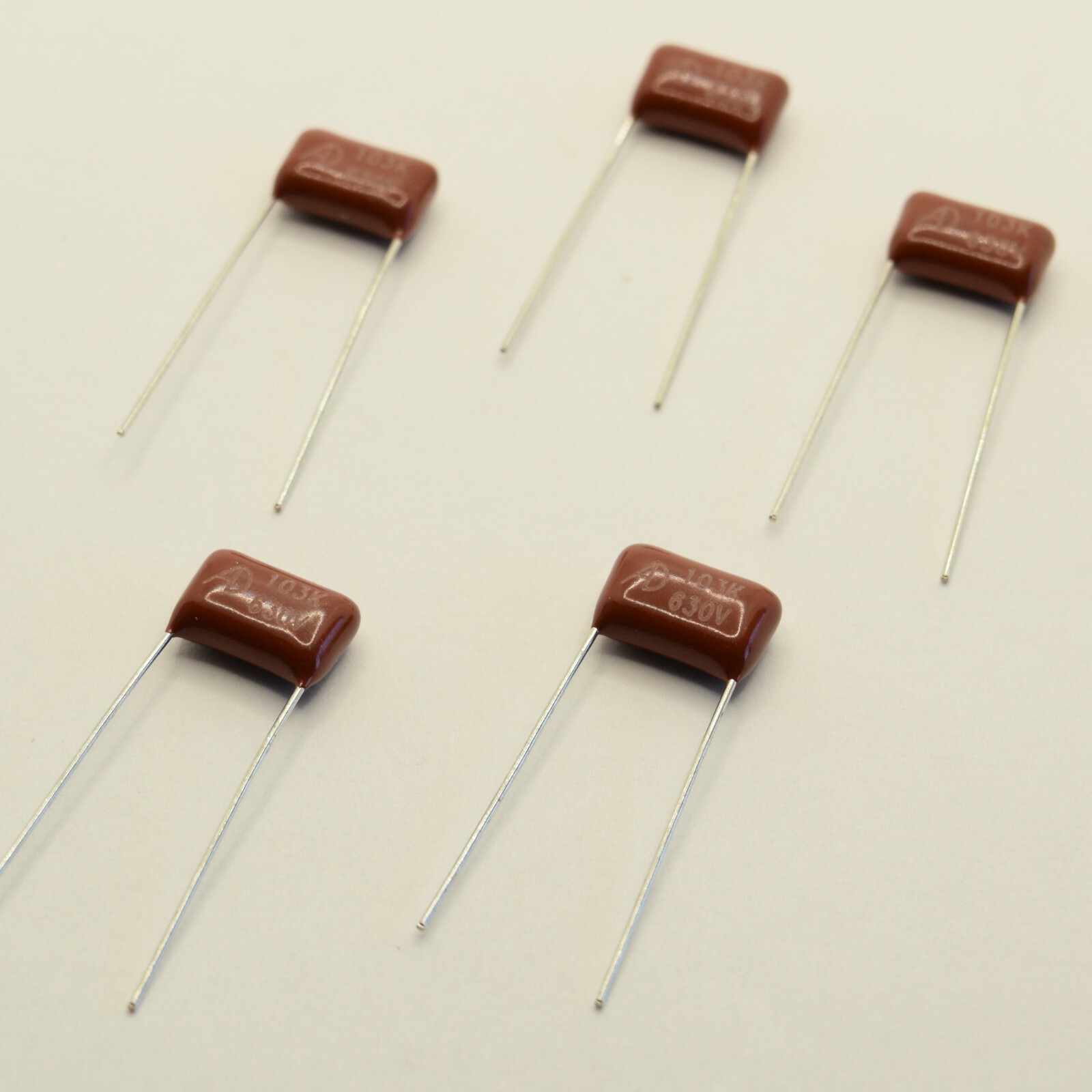 Cinnamon Drop .01uF Polypropylene Film Capacitors Set of 5