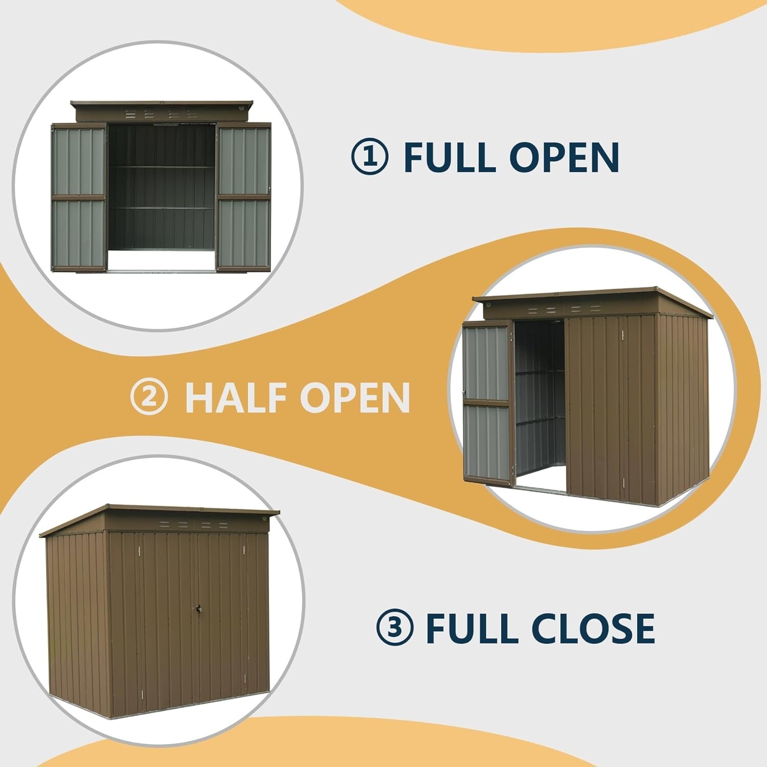 Domi Outdoor Storage Shed 6'x4', Metal Tool Shed w/Lockable Doors and Air Vents