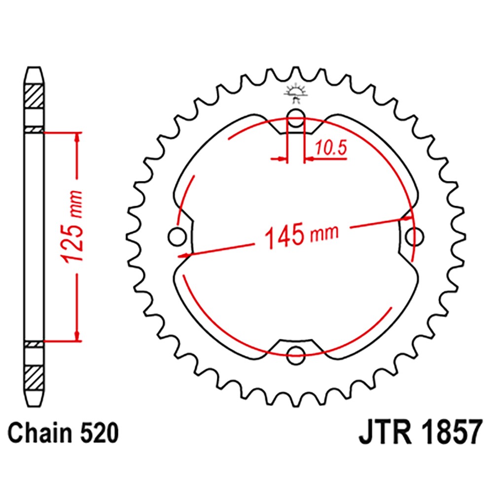 JT Sprockets 40 Tooth Rear Steel Sprocket 40T for Yamaha Raptor 250, 350 & 700
