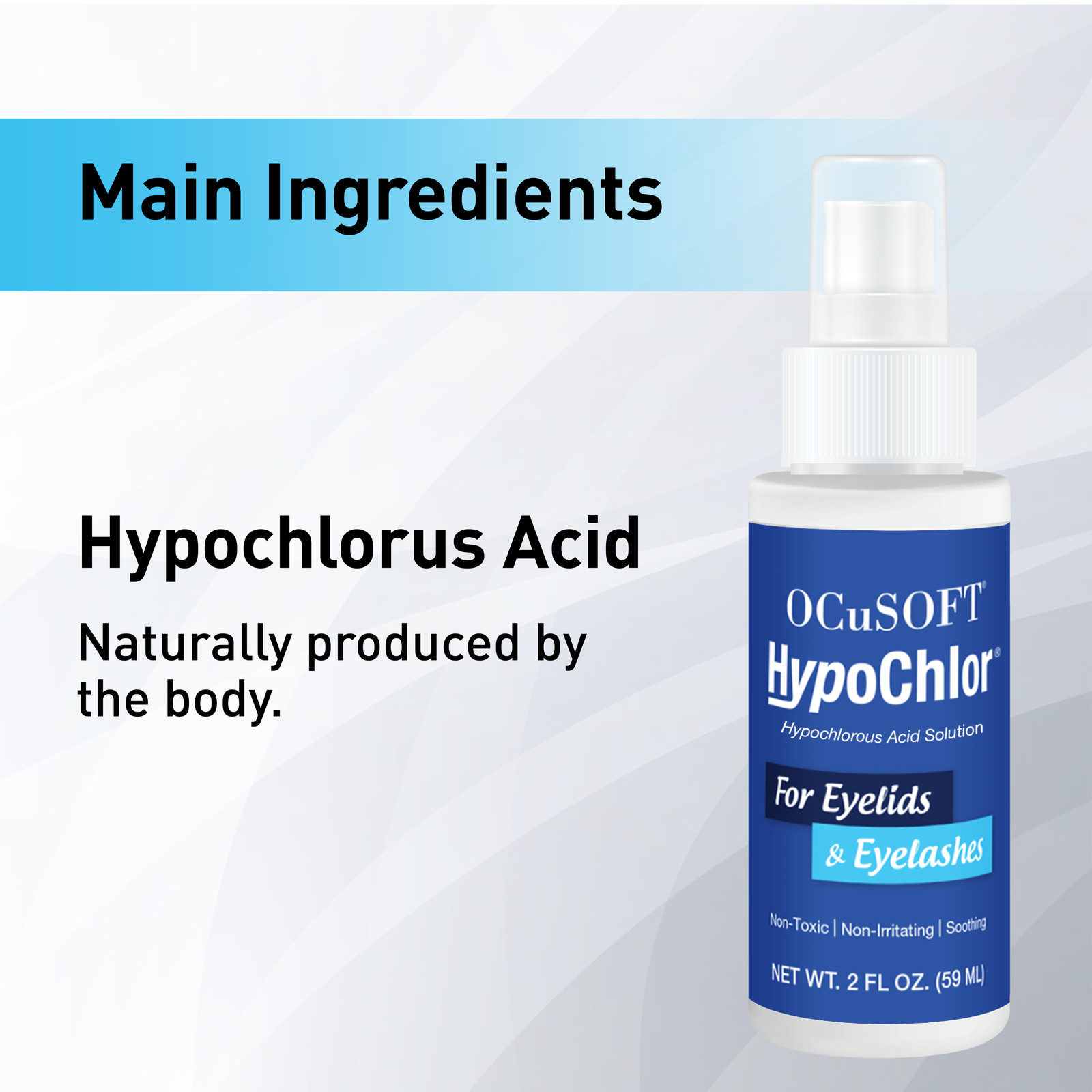 OCuSOFT Hypochlor Hypochlorous Acid Solution Spray 0.02% 59ML