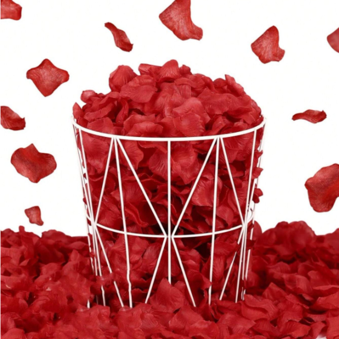 1000 pcs Flower Petals Artificial Red Silk Fake Rose Petals for Romantic Decor