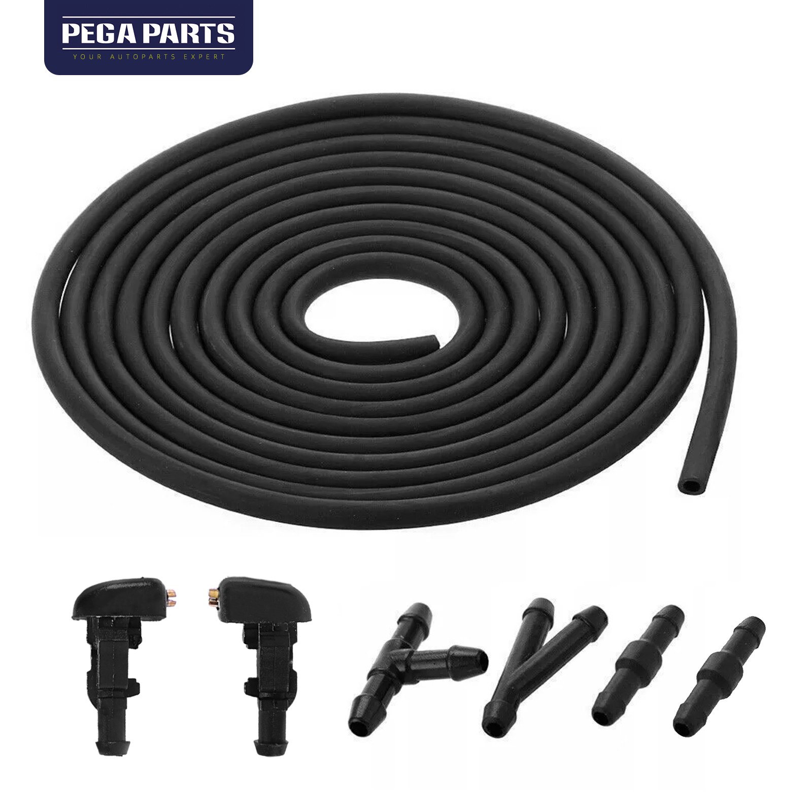 Universal Car Windshield Wiper Washer Squirter Nozzle Spray Jet Kit Fluid Hose U