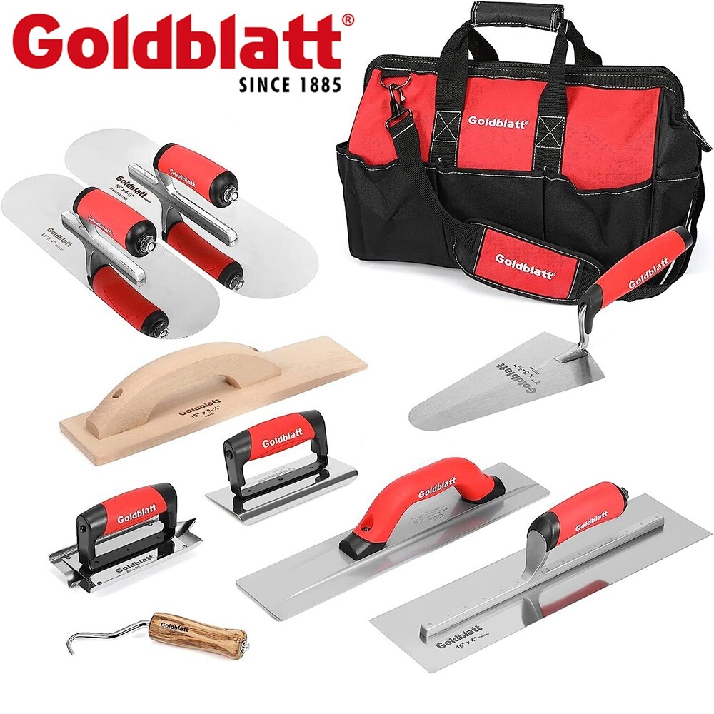Goldblatt 2 Piece Stainless Steel Trowel Set & 8 Piece Masonry Hand Tool Set NEW