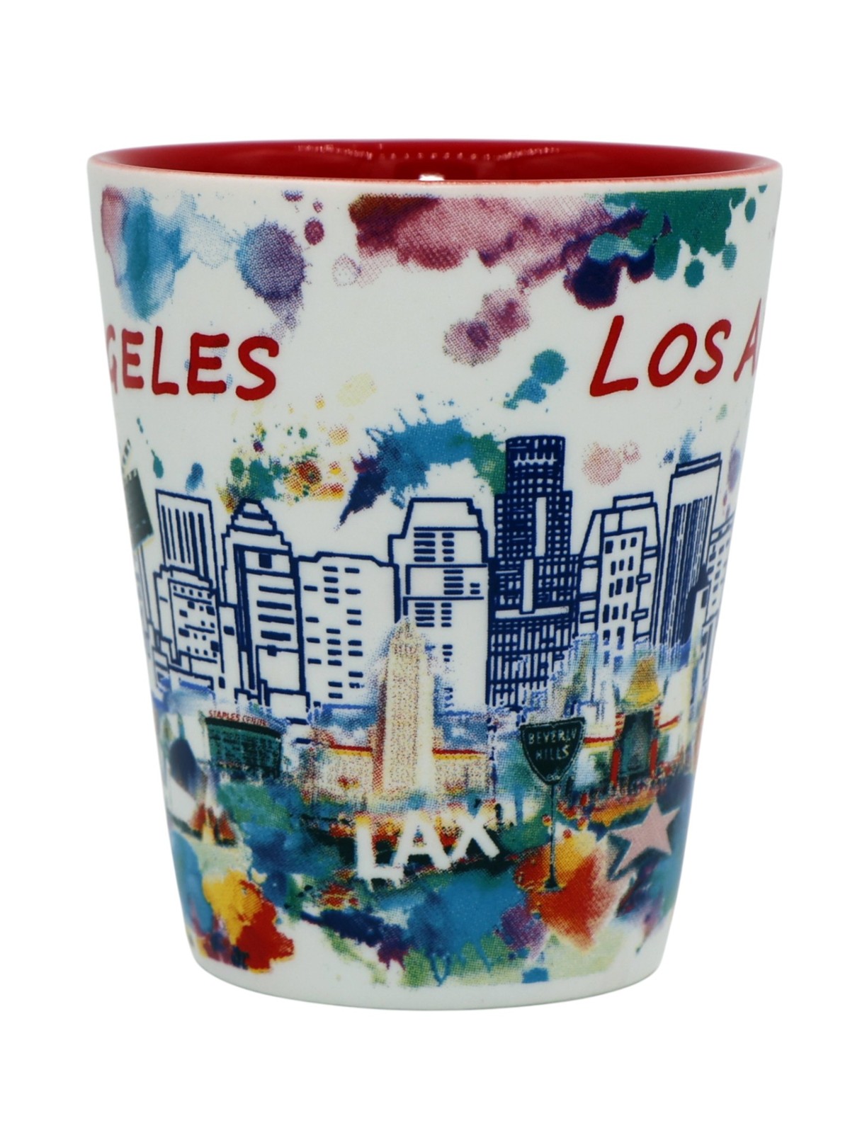 Los Angeles California Ceramic Light Water Color Shot Glass