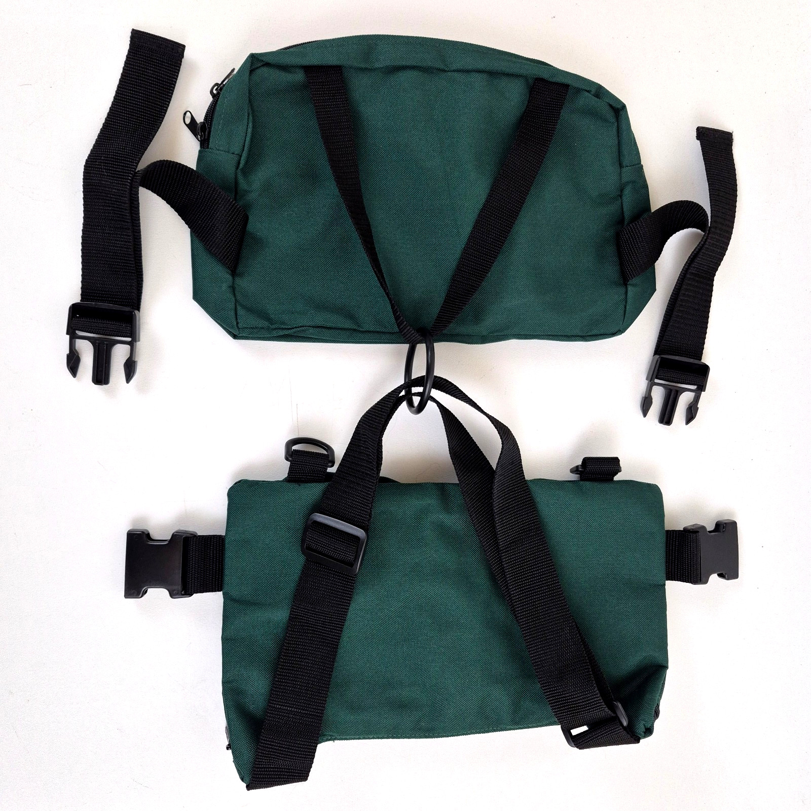 Allen Fly Fishing Waist Pack System Green Hip Pack w/ Side Pouches & Fly Patch