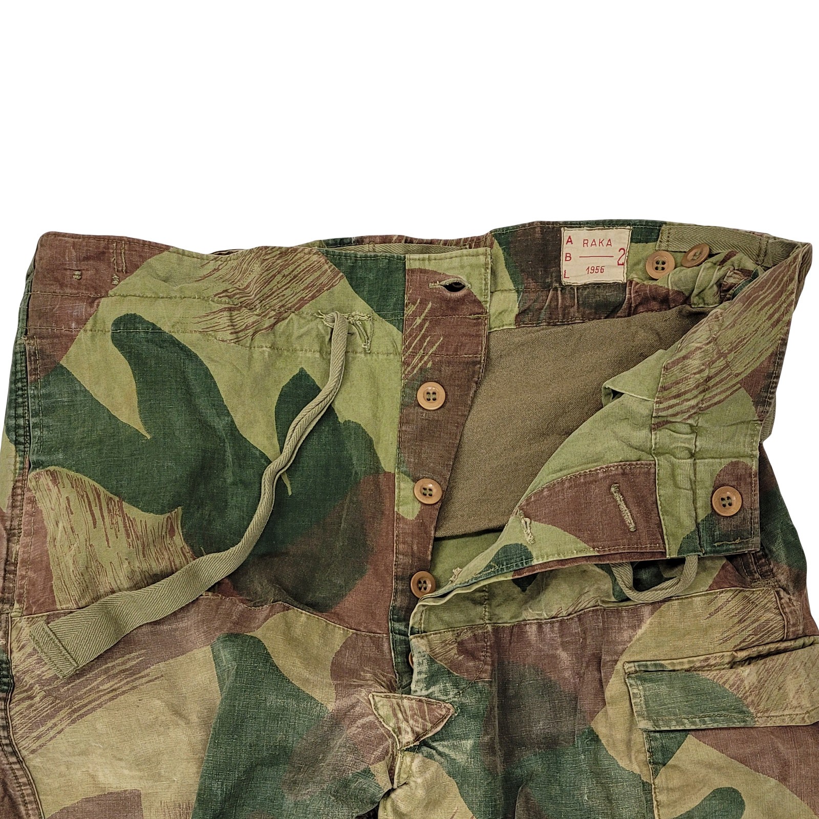 Army Trouser Original Belgian Vintage Rare WWII Combat Pants Brushstroke Camo