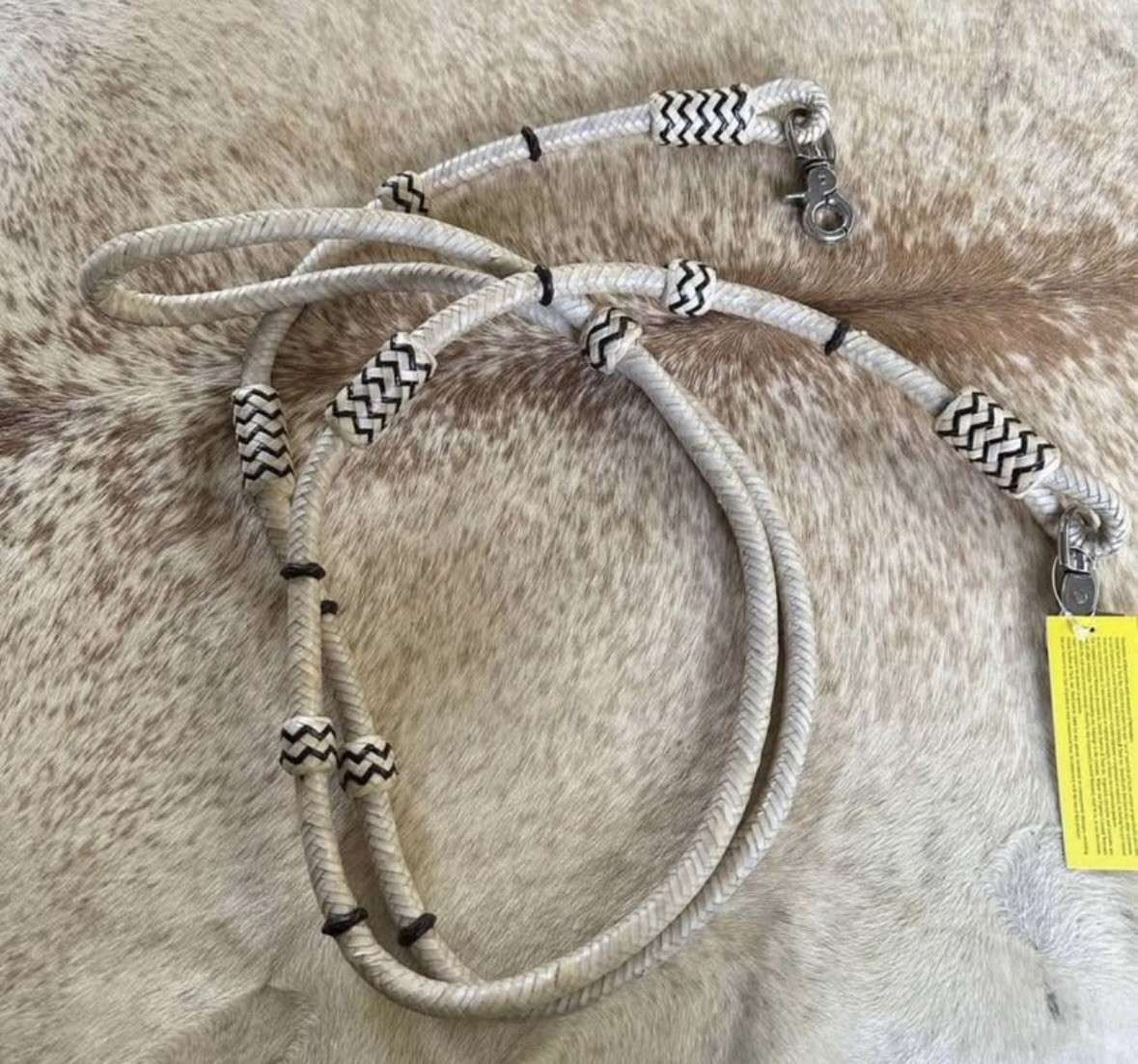 Round Braided Rawhide 7’ Contest Barrel Racing Trail Rein New Horse Tack