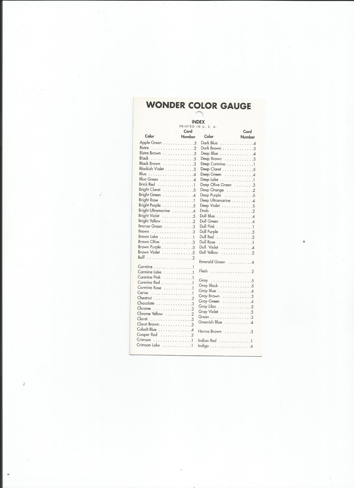 1 Wonder Color Gauge - Stamp Color Guide / Gauge - Meghrig