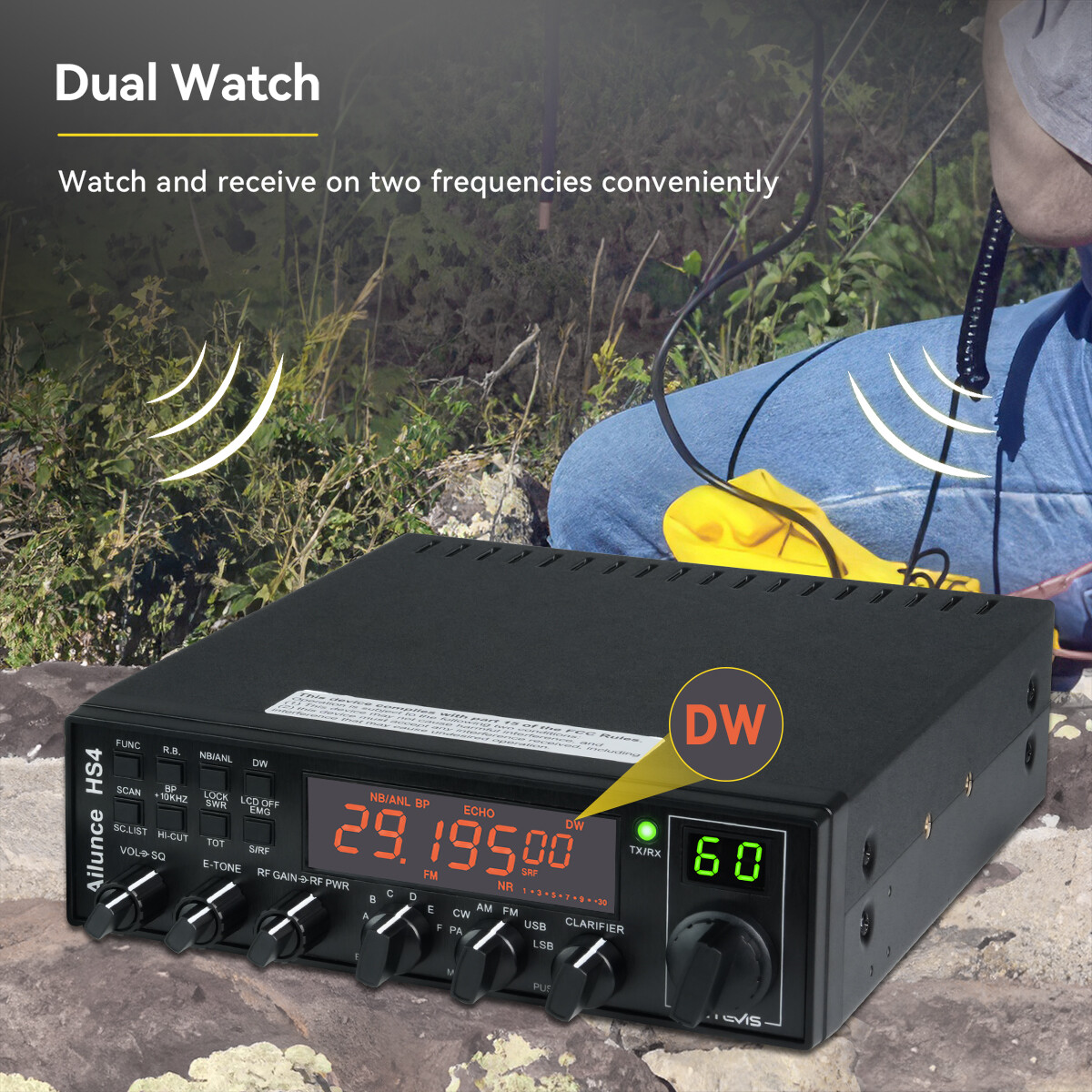 Retevis Ailunce HS4 10 Meter Ham Radio 28.00MHz-29.70MHz PA、CW、AM、FM、USB、LSB