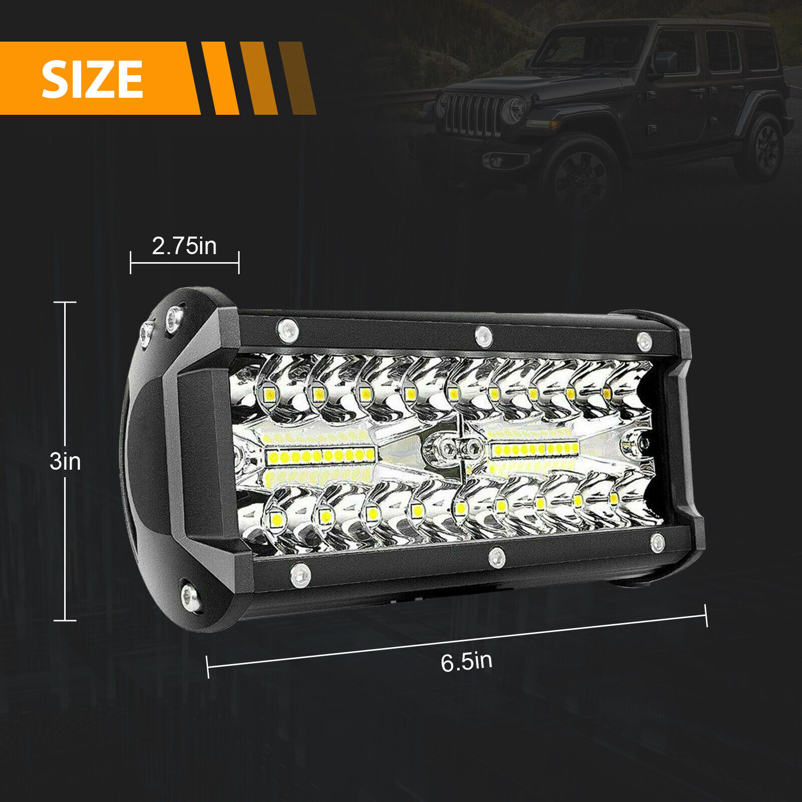 2x 7inch 20000LM LED Work Light Bar Flood Spot Pod Offroad Fog Driving ATV Truck