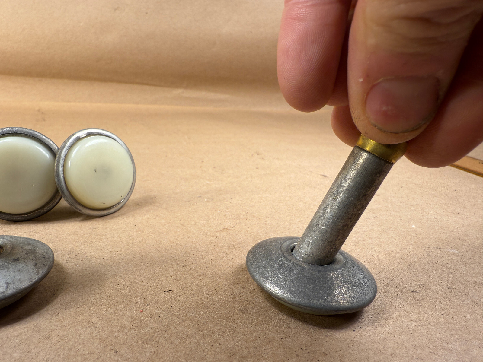 Lot of 4 Vintage Mid Century Large Swivel Glides Metal for Table Chair Legs MCM