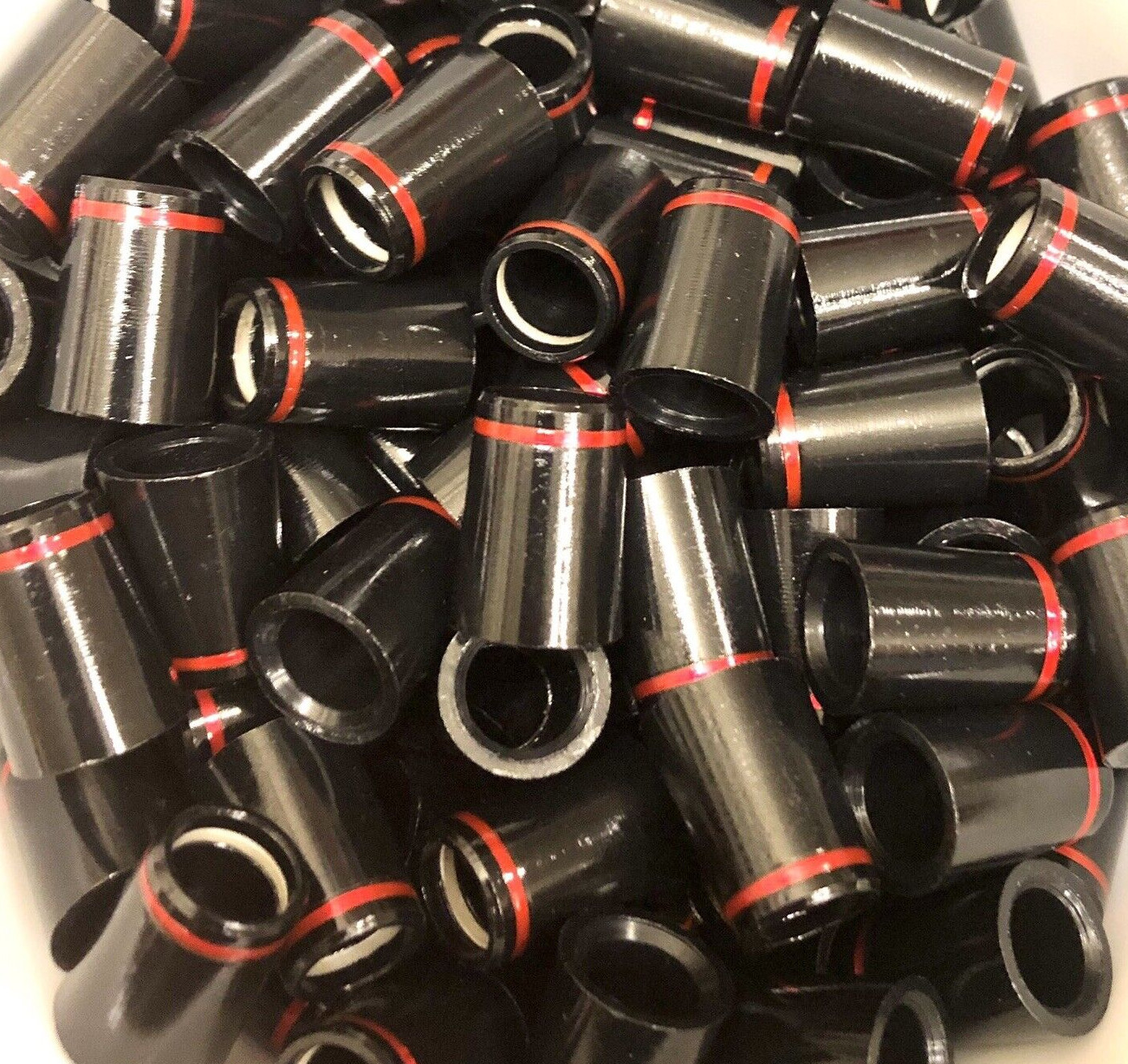 (12) Premium Quality Iron Ferrules Black w/ Red Ring 0.75" - Choose .355 .370