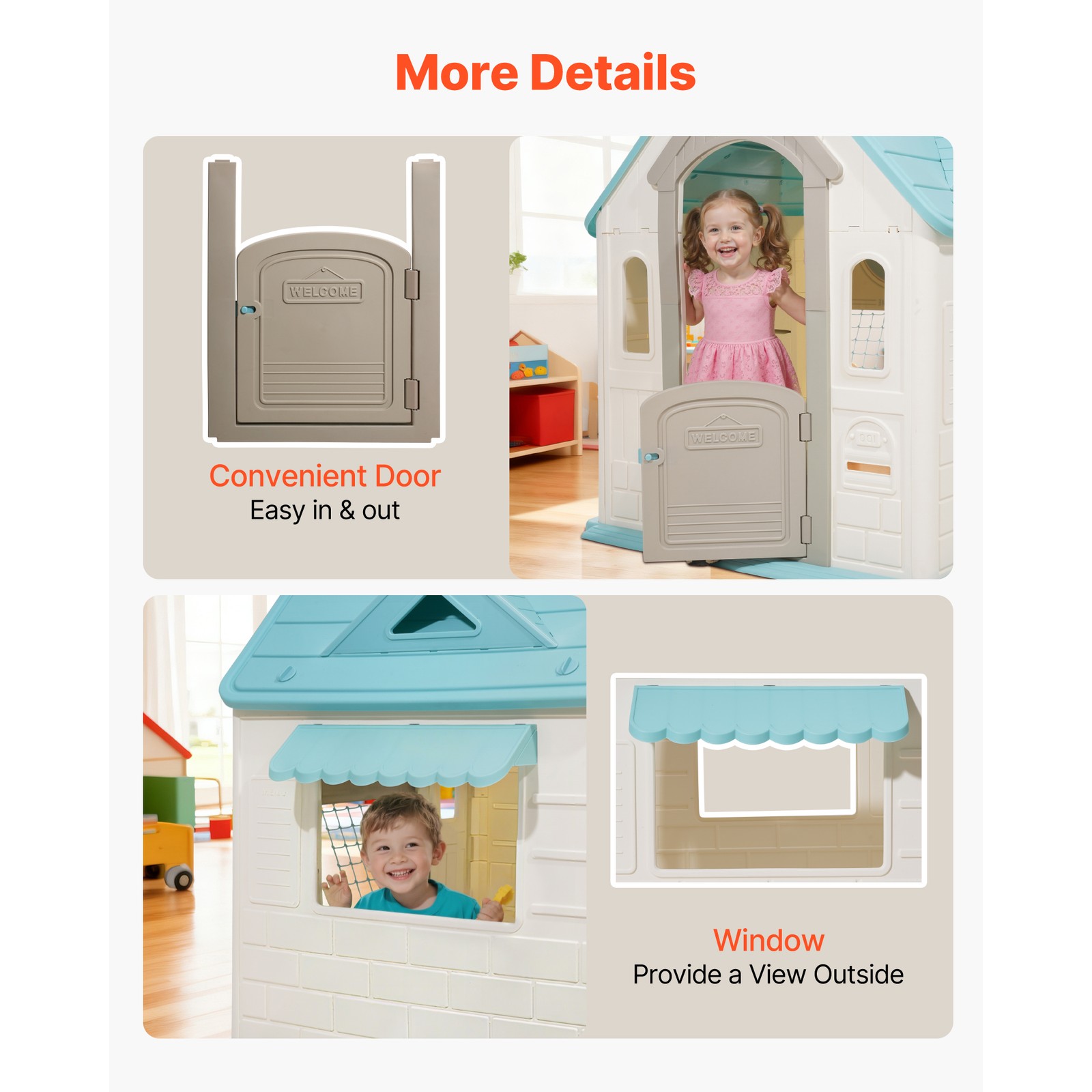 Uimoso 5-in-1 Kids' Indoor and Outdoor Playhouse for Ages 2 and Up