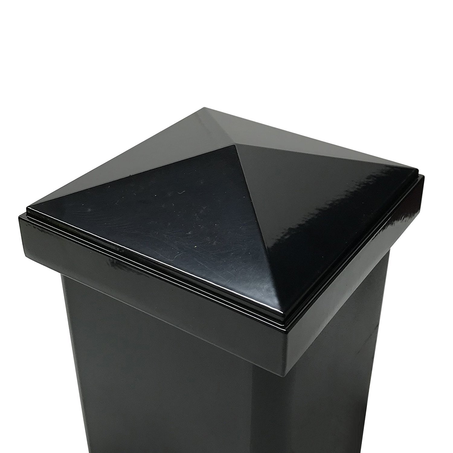 4" x 4" Decorex Hardware Aluminium Pyramid Post Cap for Metal Posts - Black