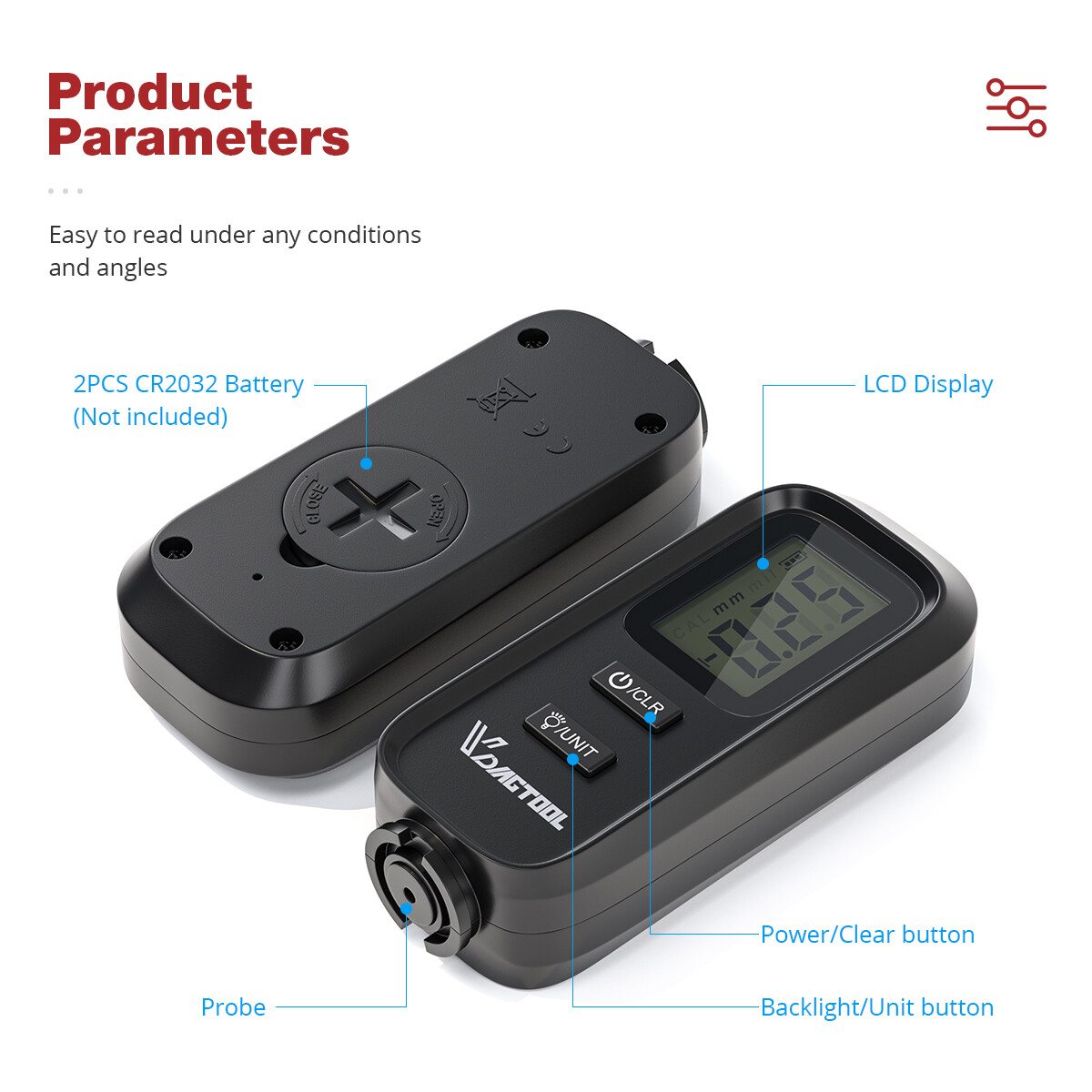 Digital Car Coating Paint Thickness Gauge Meter Tester Painting Measurement LCD