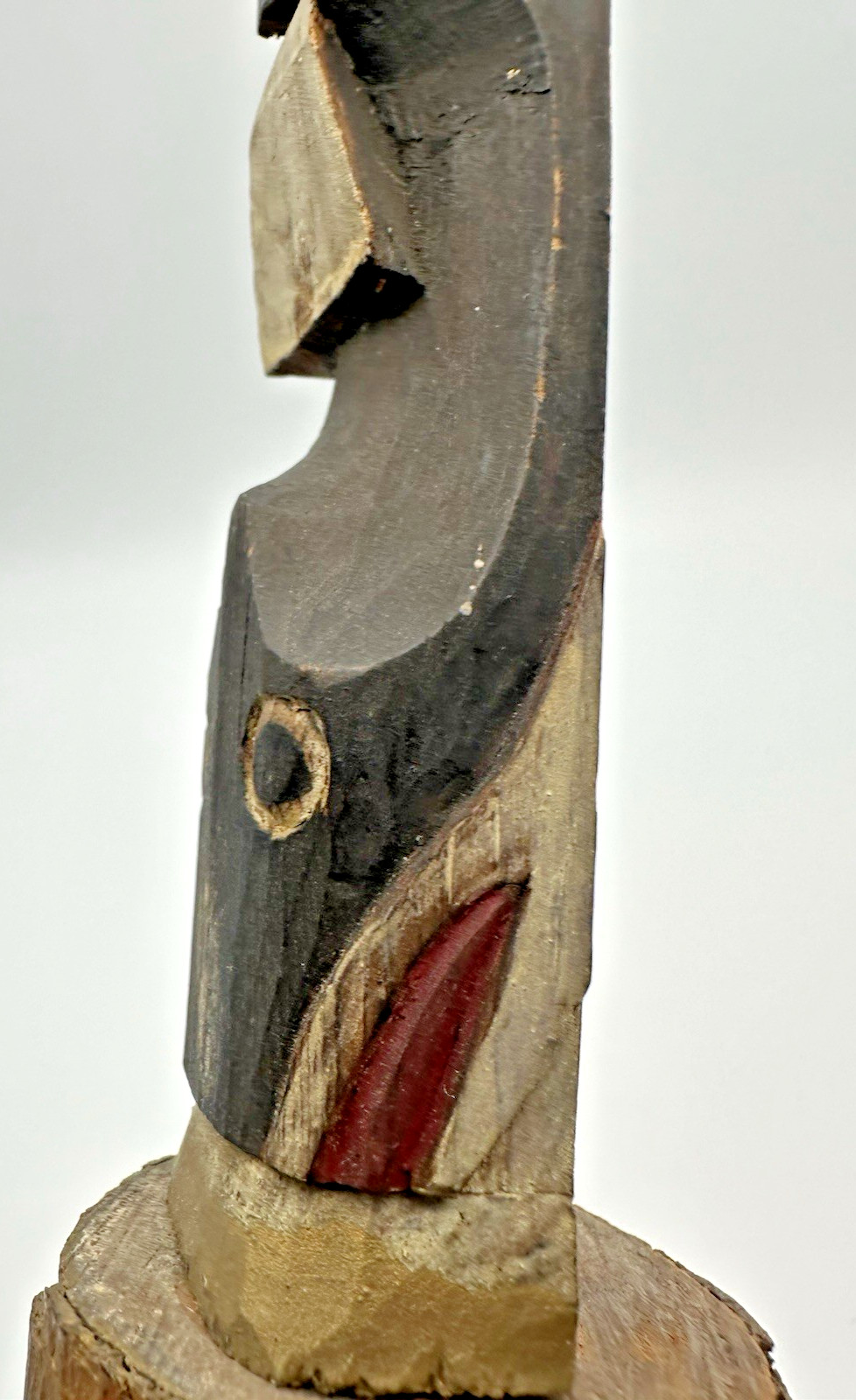 Old 12 1/4" Pacific Northwest Coast Carved Cedar Totem - Antique Native American
