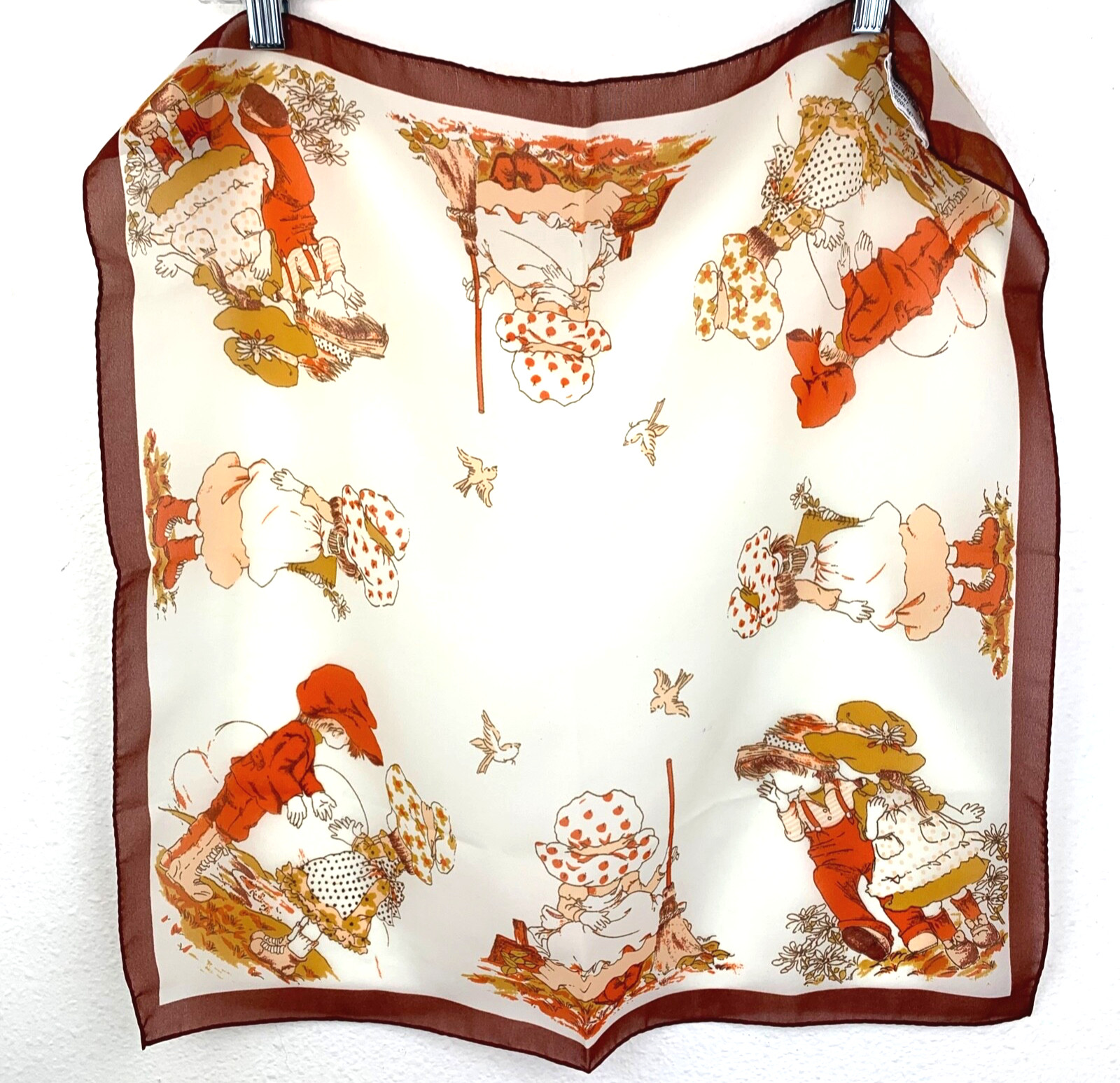 Nasharr Freres Vintage 70's Scarf Bandana Hollie Hobbie Like Boy Girl 21" Square