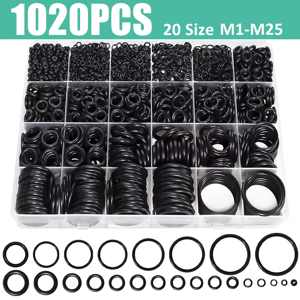 1020 Pcs O Ring Kit 20 Size Nitrile Rubber Oring Assortment Set for Car Auto Veh