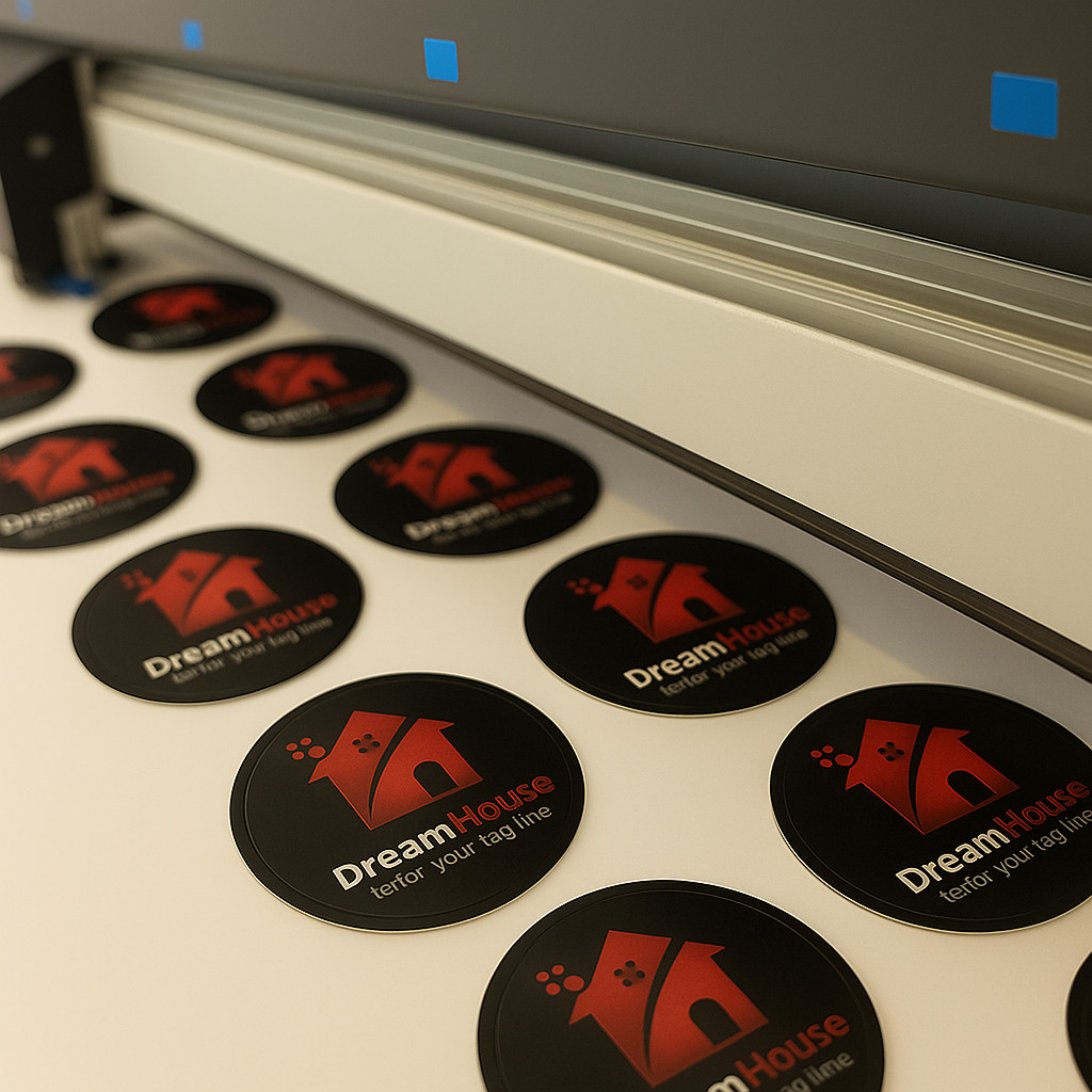 Your Logo Here Custom Vinyl Stickers – Waterproof Personalized Labels for Busine